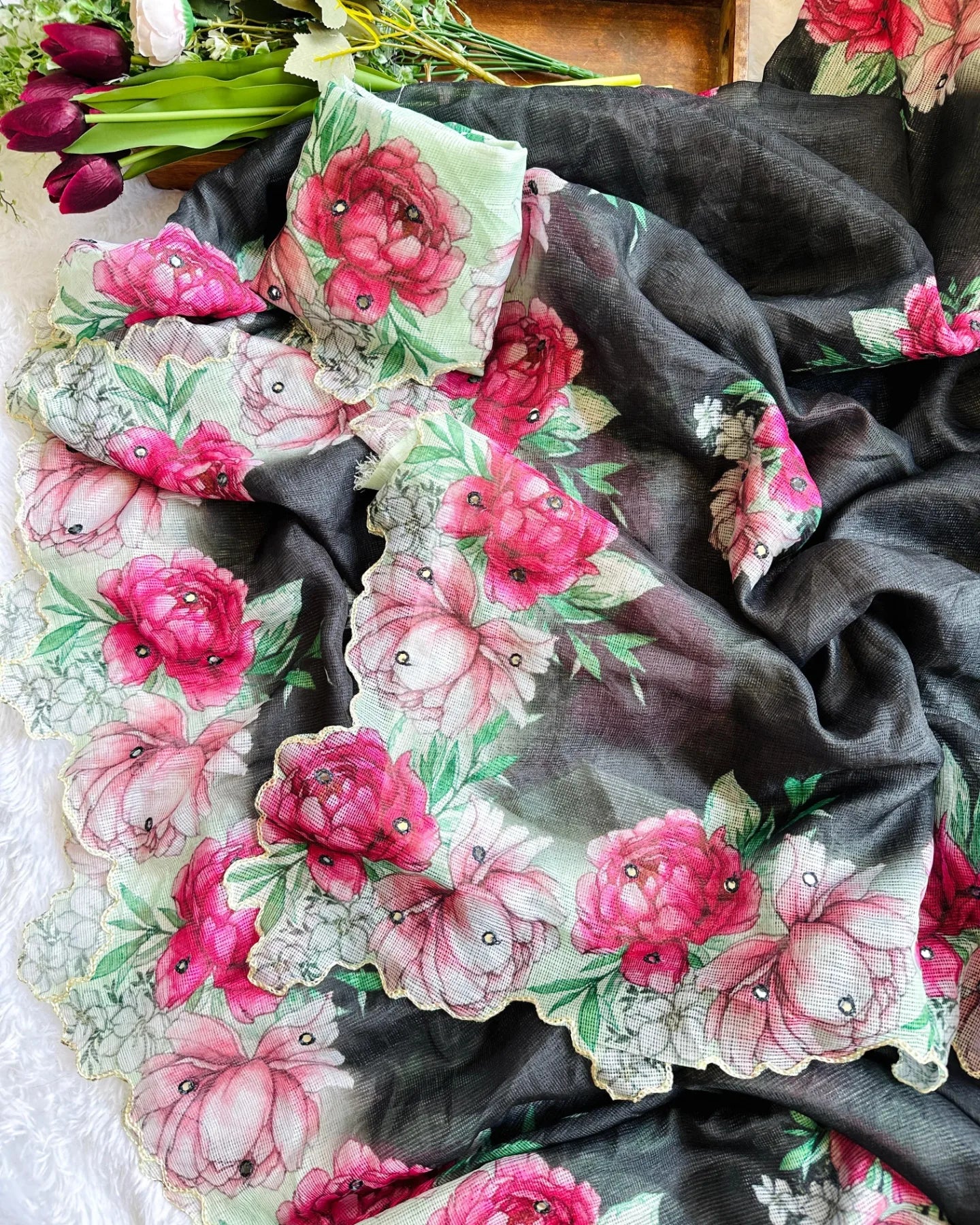 Floral Kota Saree