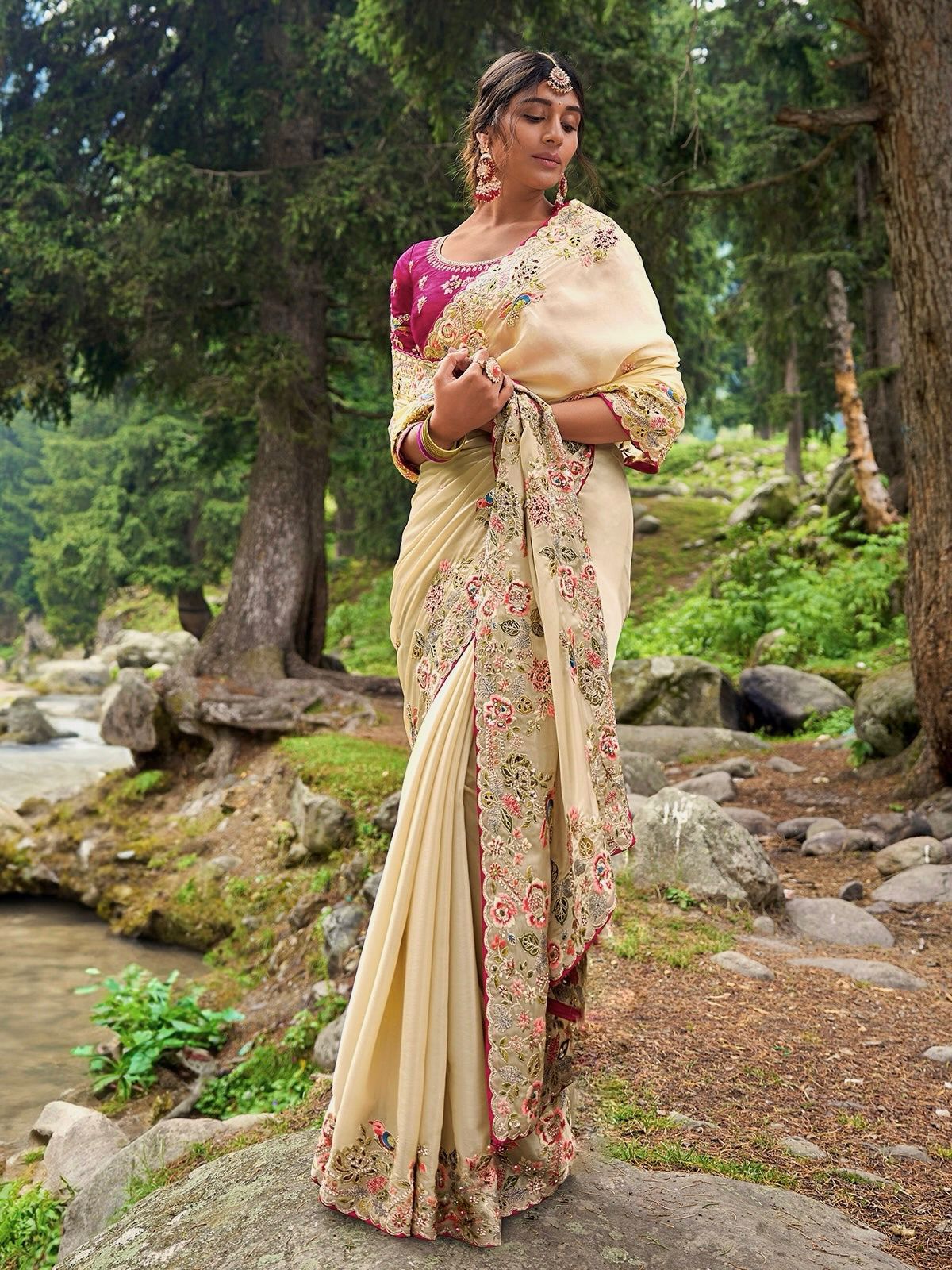 Gold Floral Saree