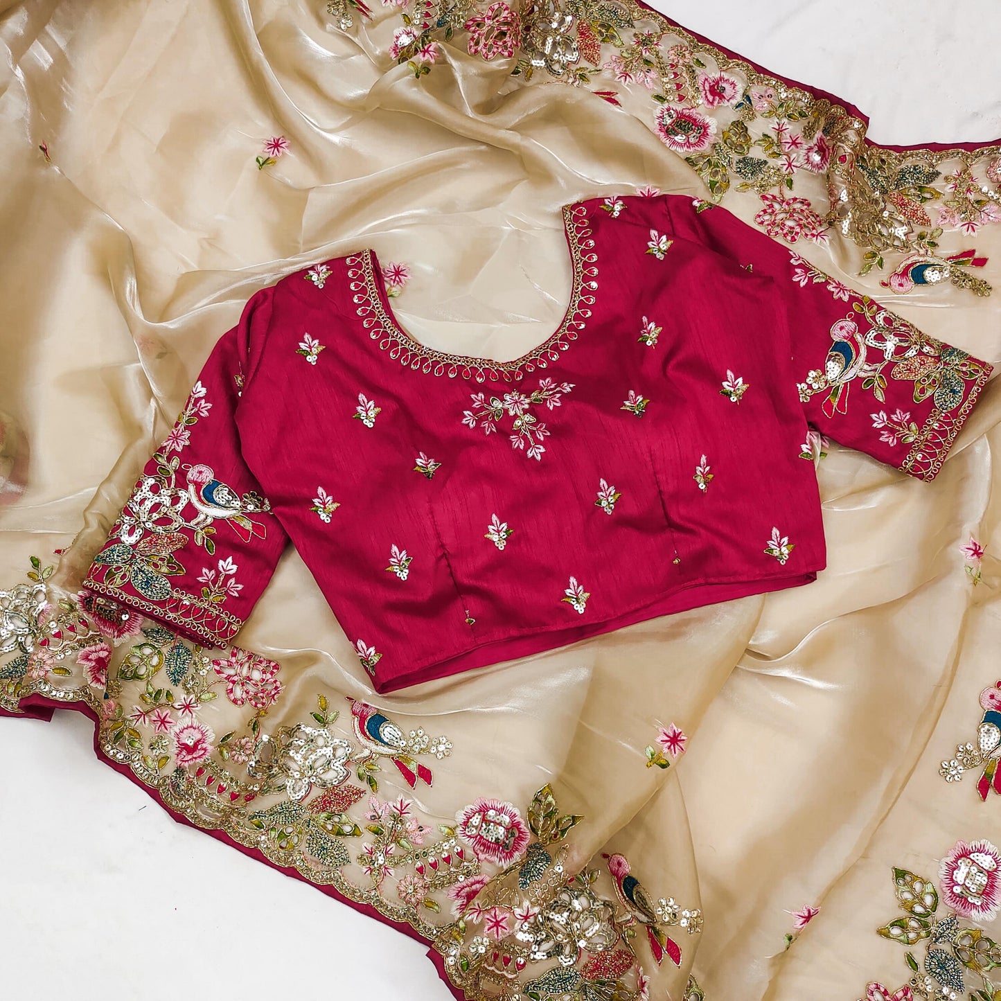 Gold Floral Saree
