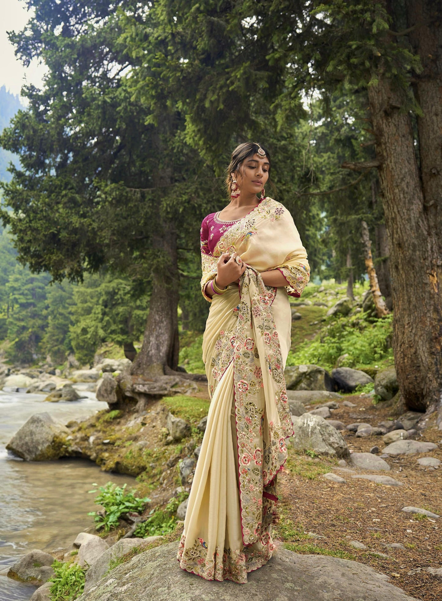 Gold Floral Saree