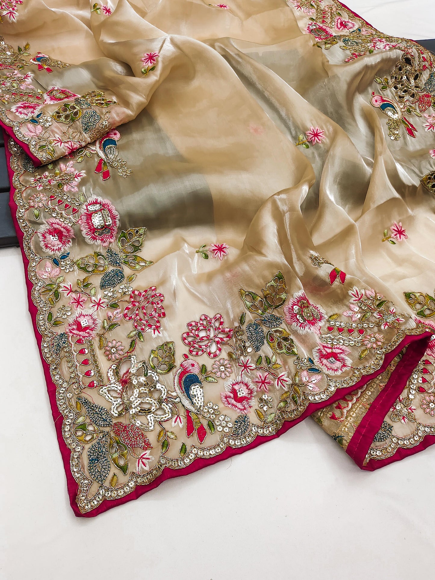 Gold Floral Saree