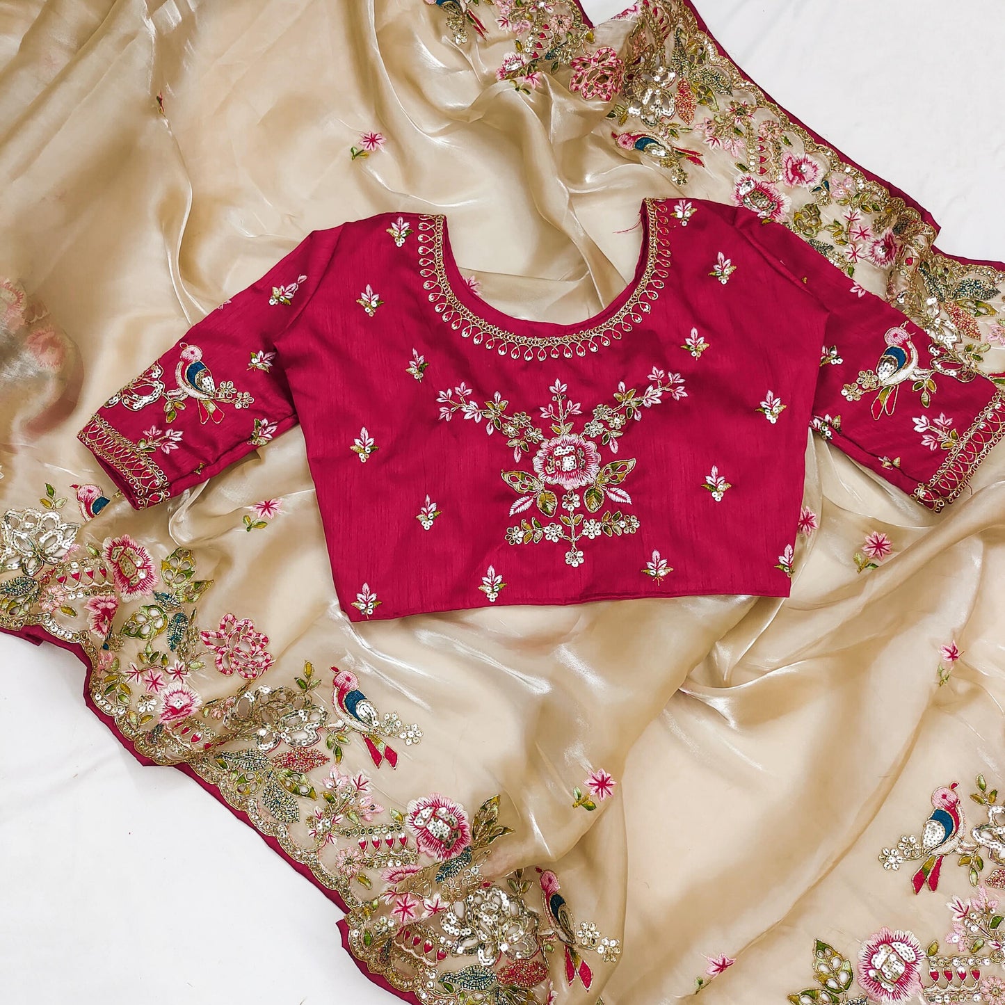 Gold Floral Saree
