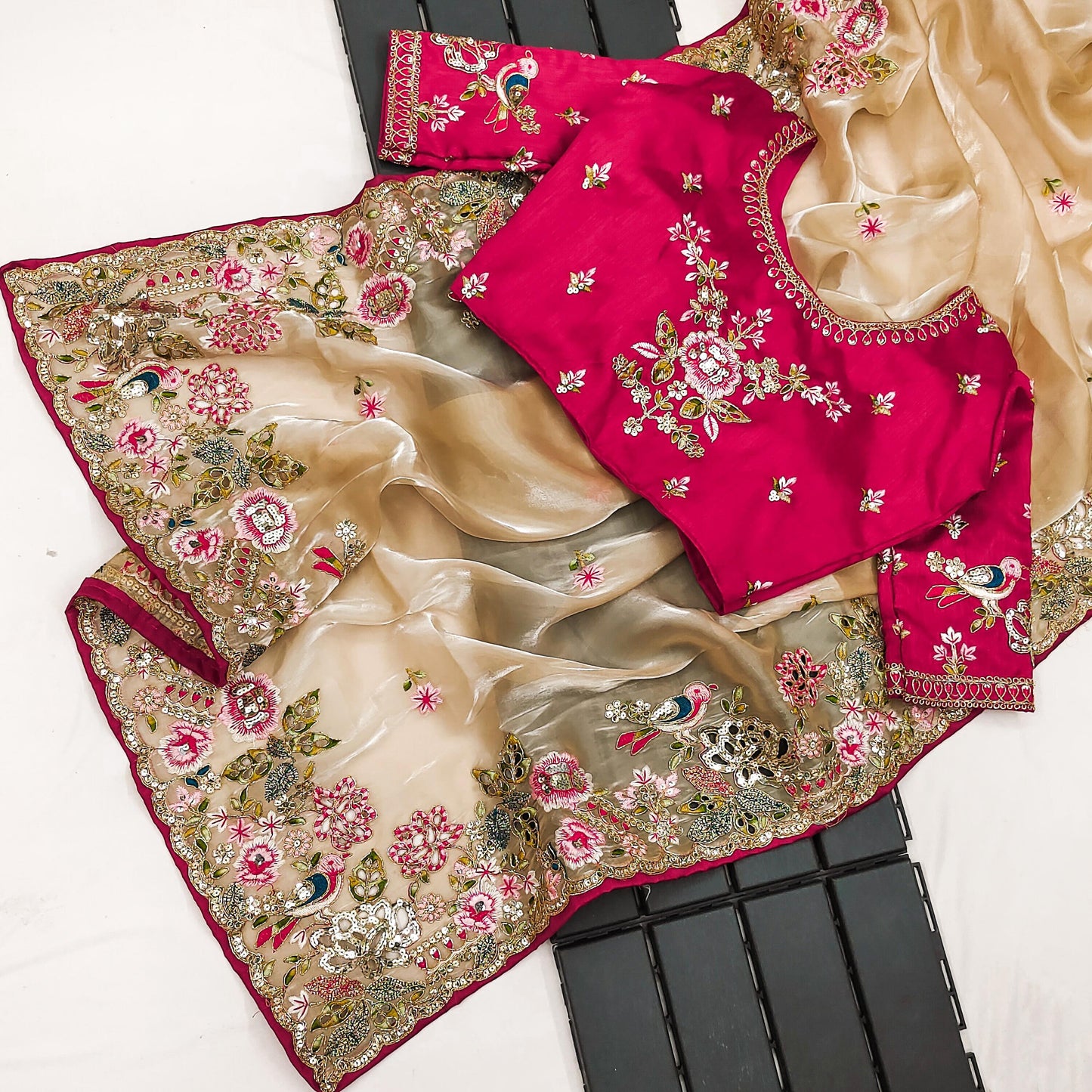 Gold Floral Saree