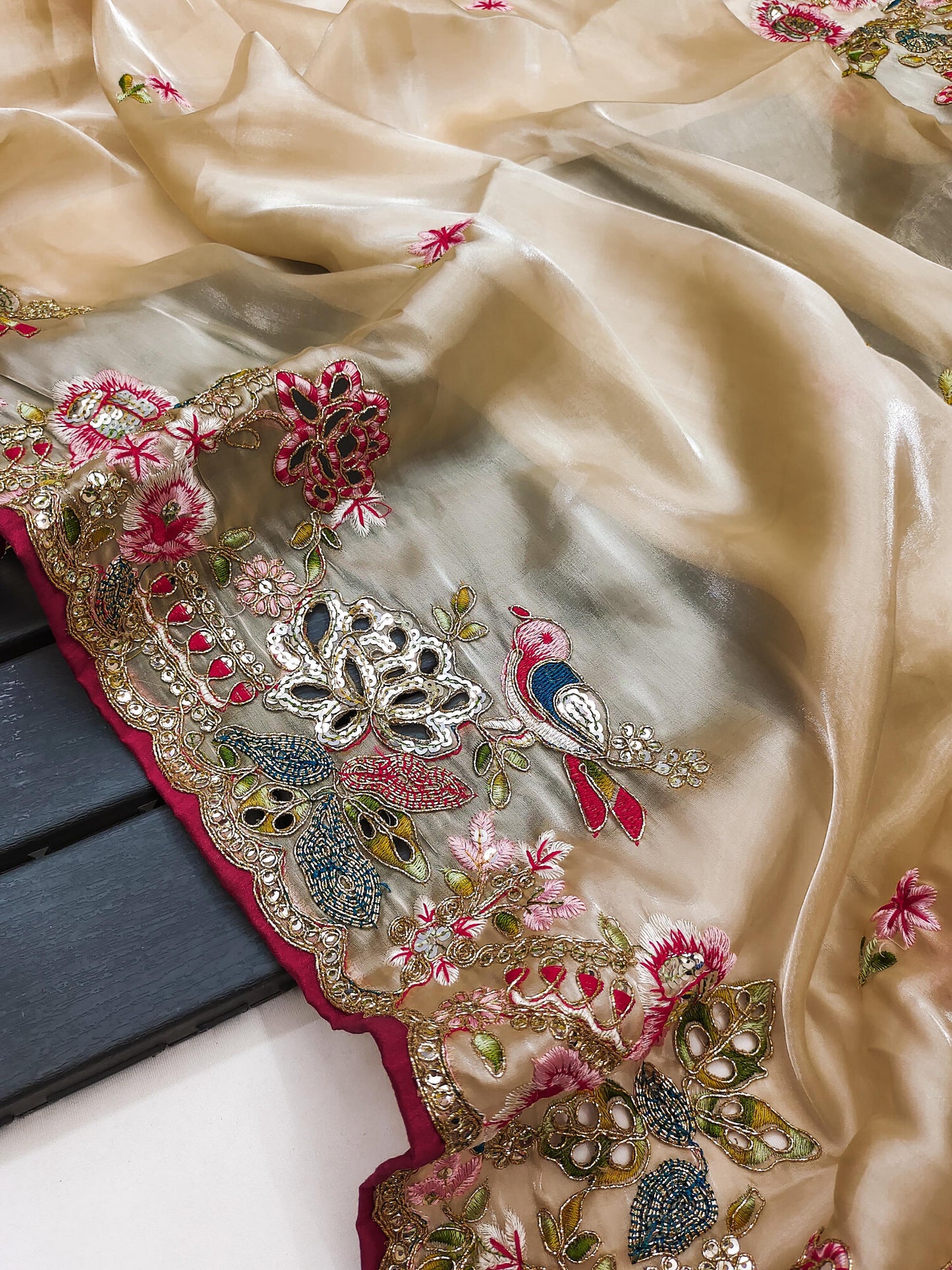 Gold Floral Saree