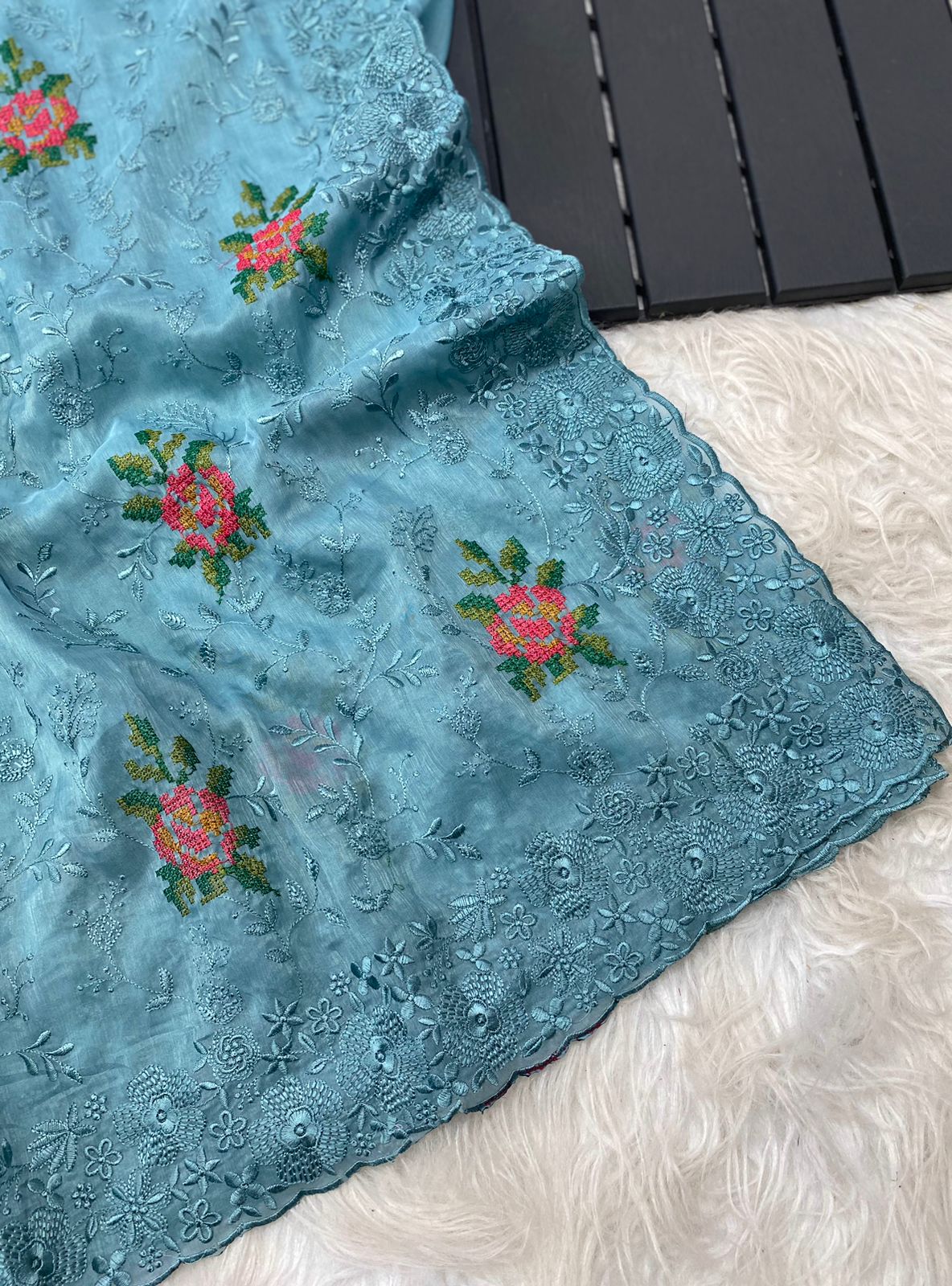 Zareen Saree-(Sky Blue)