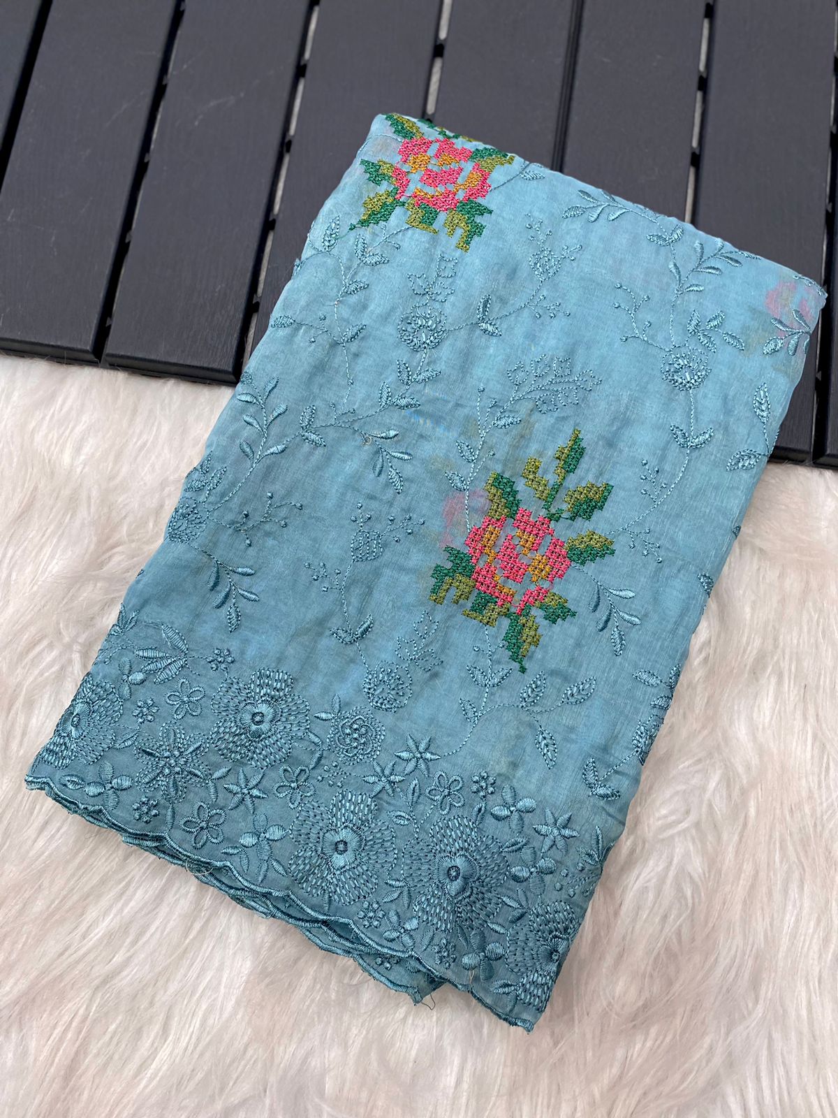 Zareen Saree-(Sky Blue)