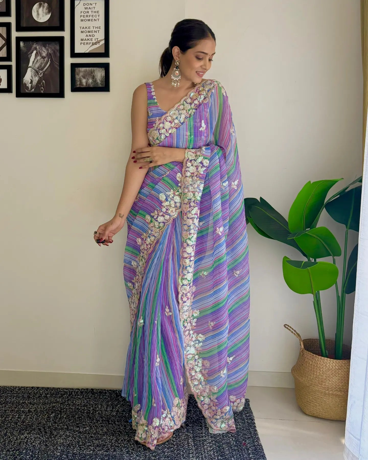 Varly crushed Saree
