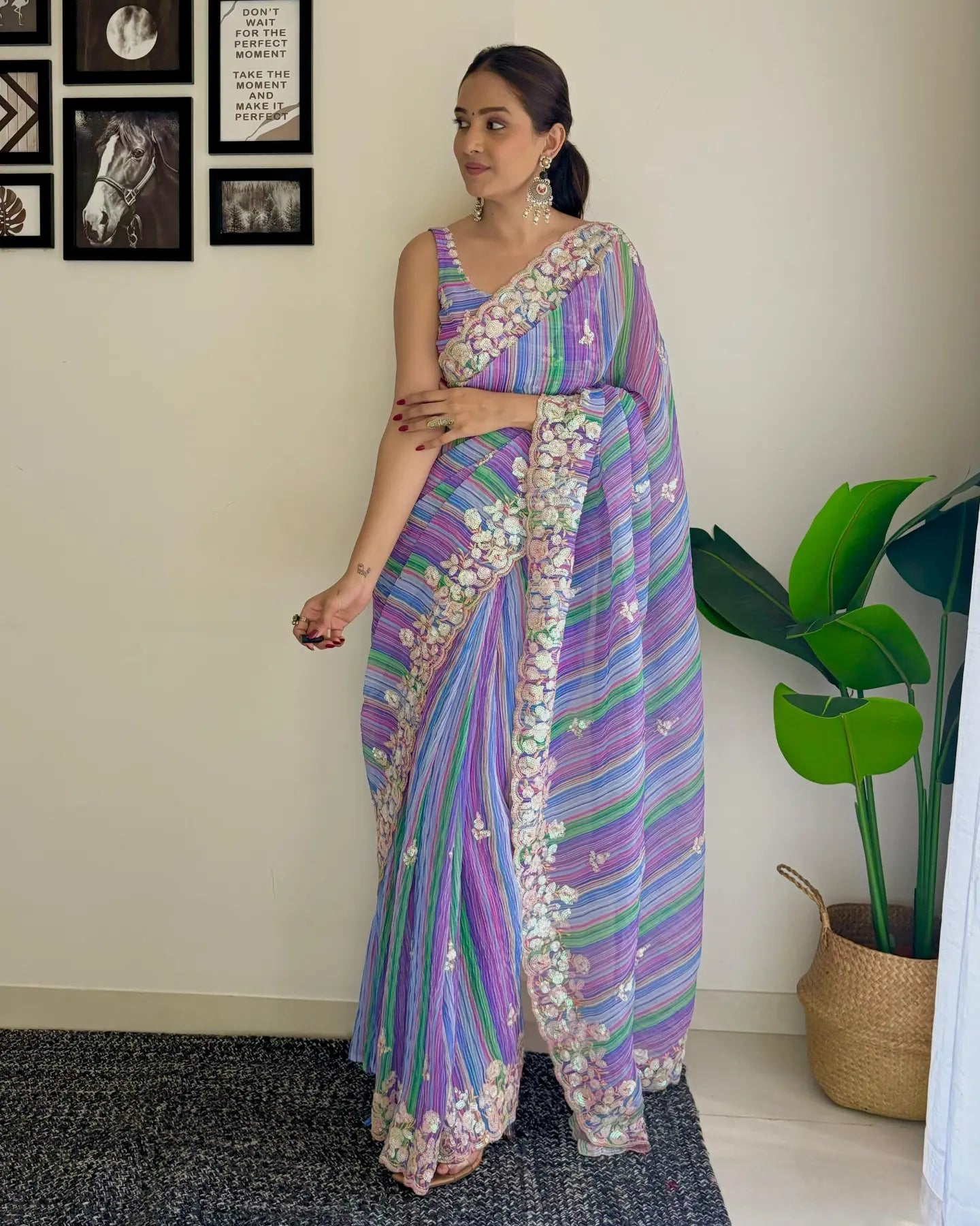 Varly crushed Saree