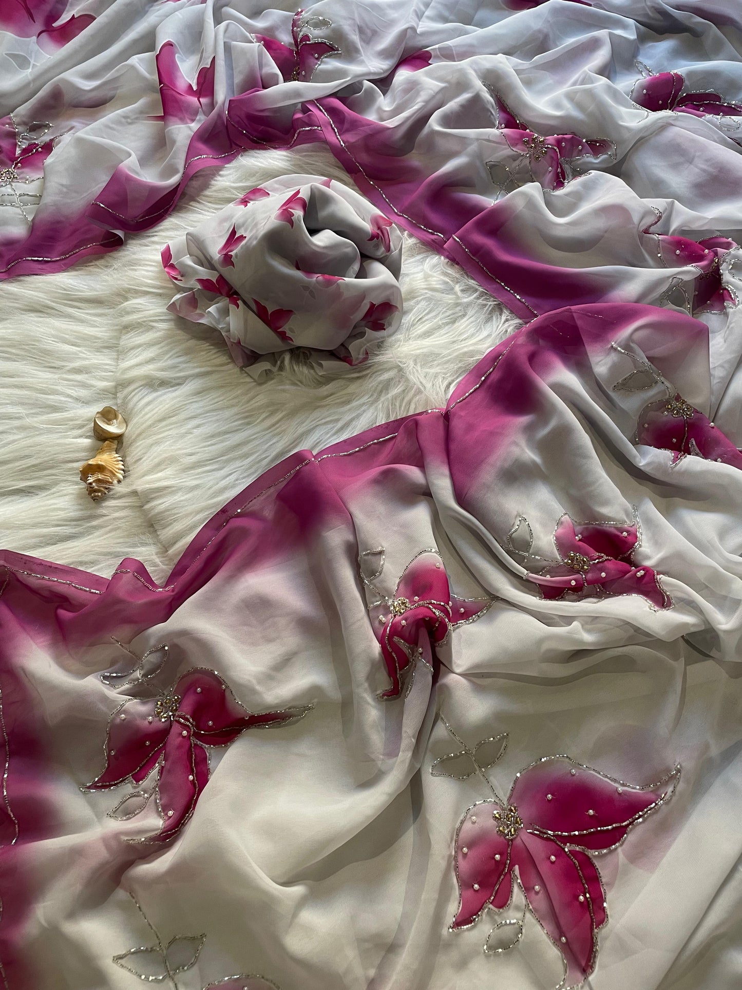 Clara Hand work Saree