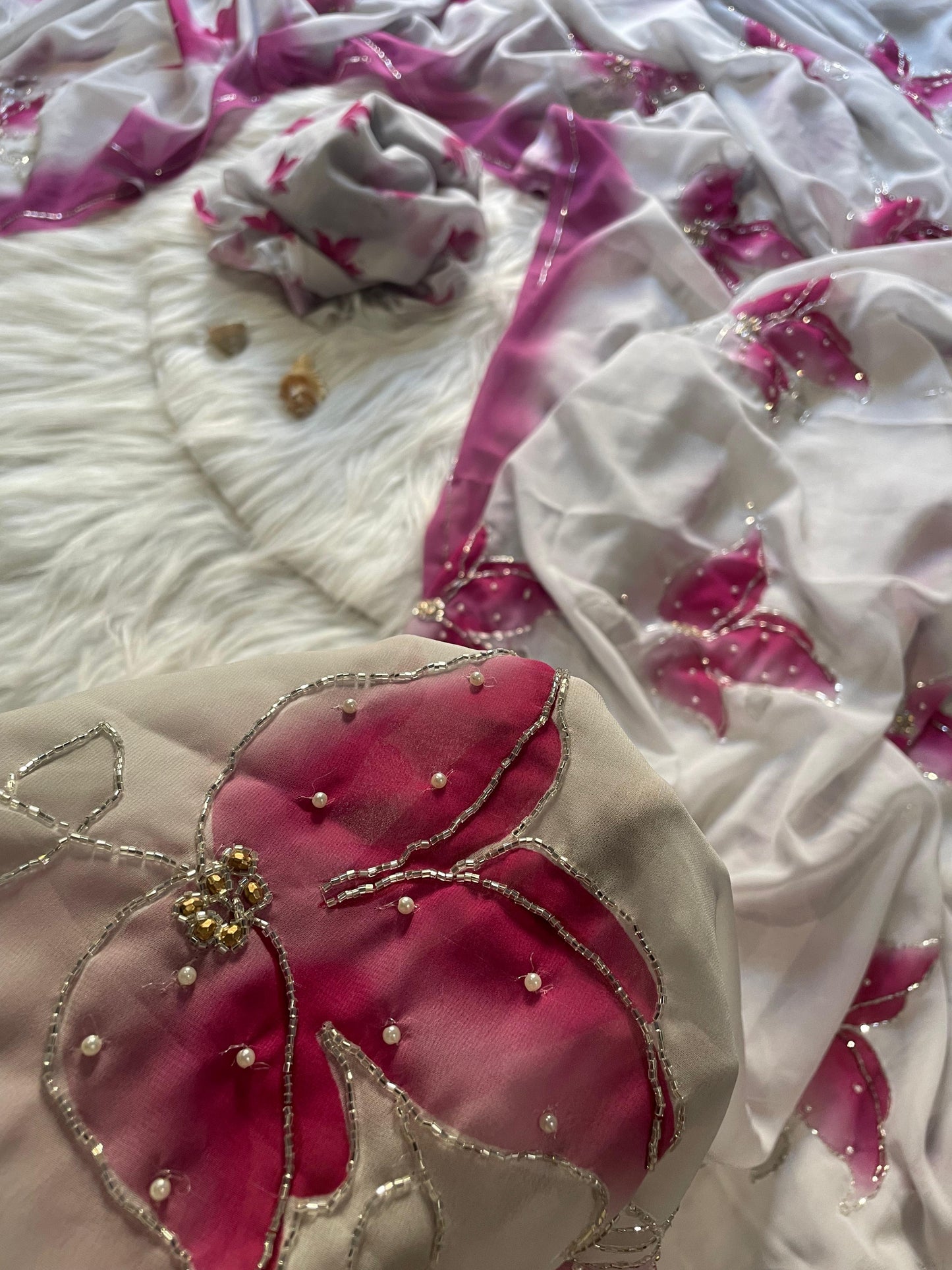 Clara Hand work Saree