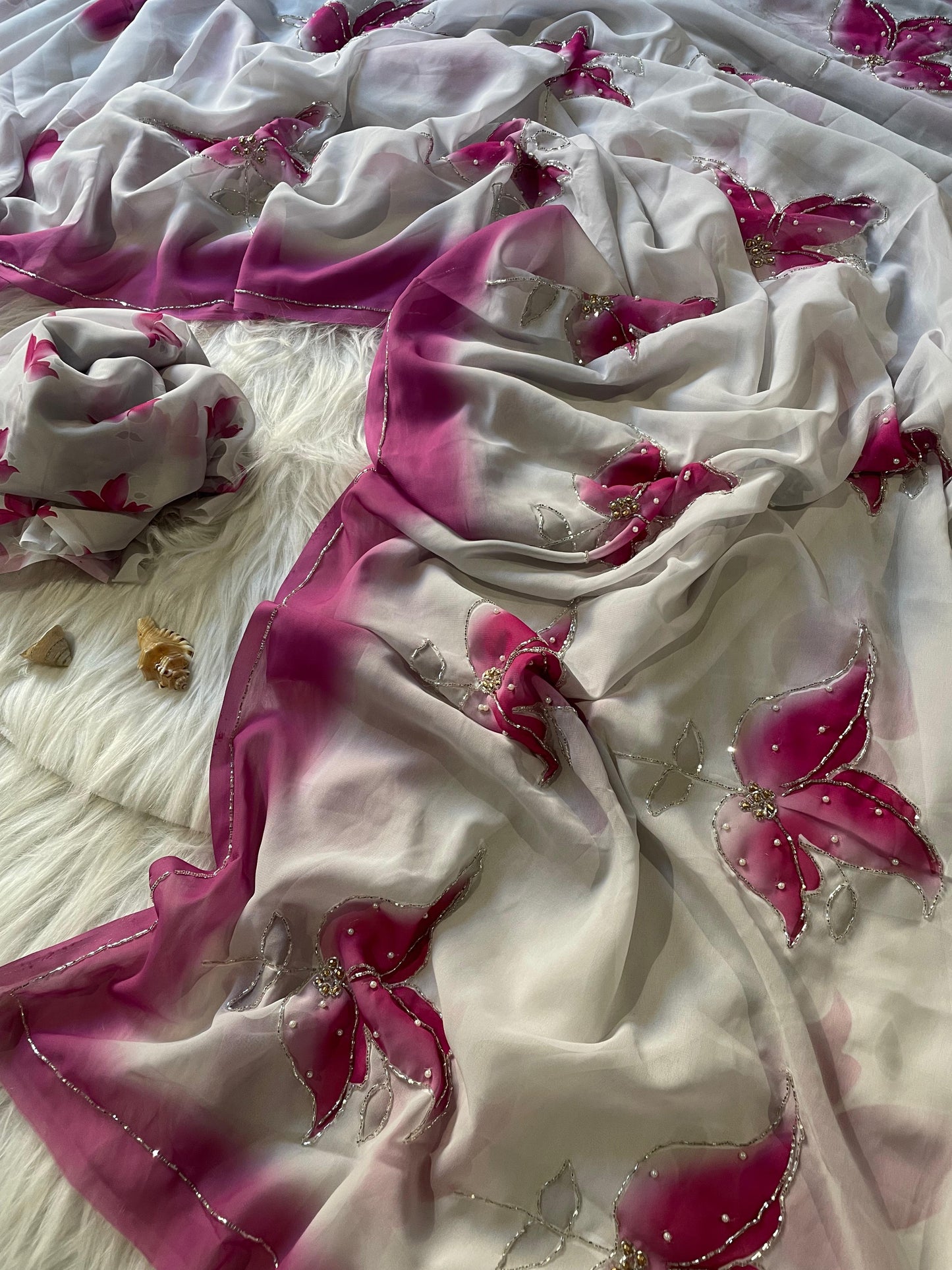 Clara Hand work Saree