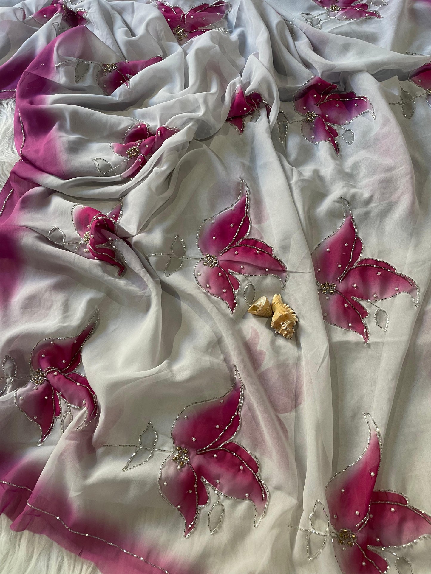 Clara Hand work Saree