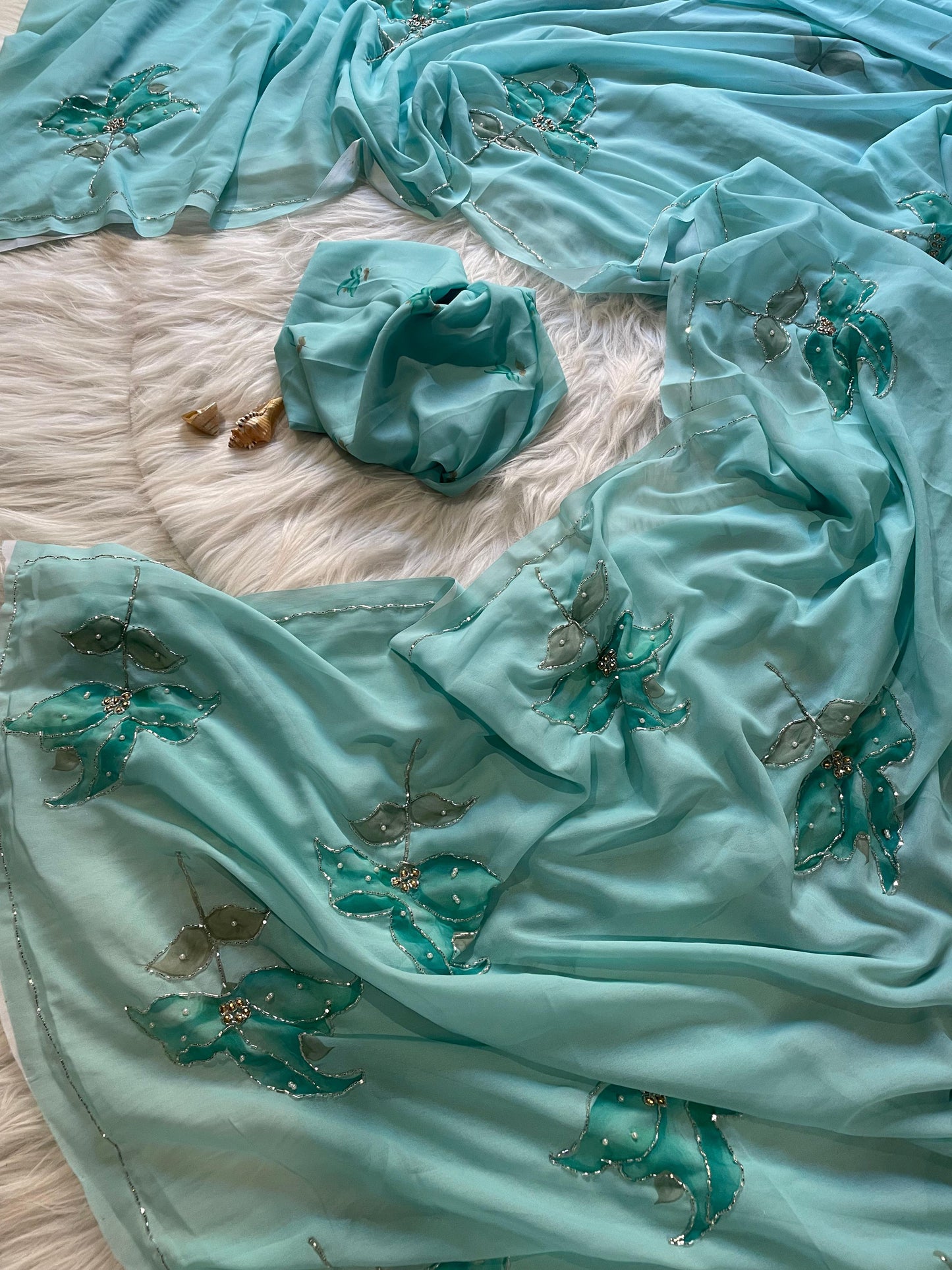 Clara Hand work Saree