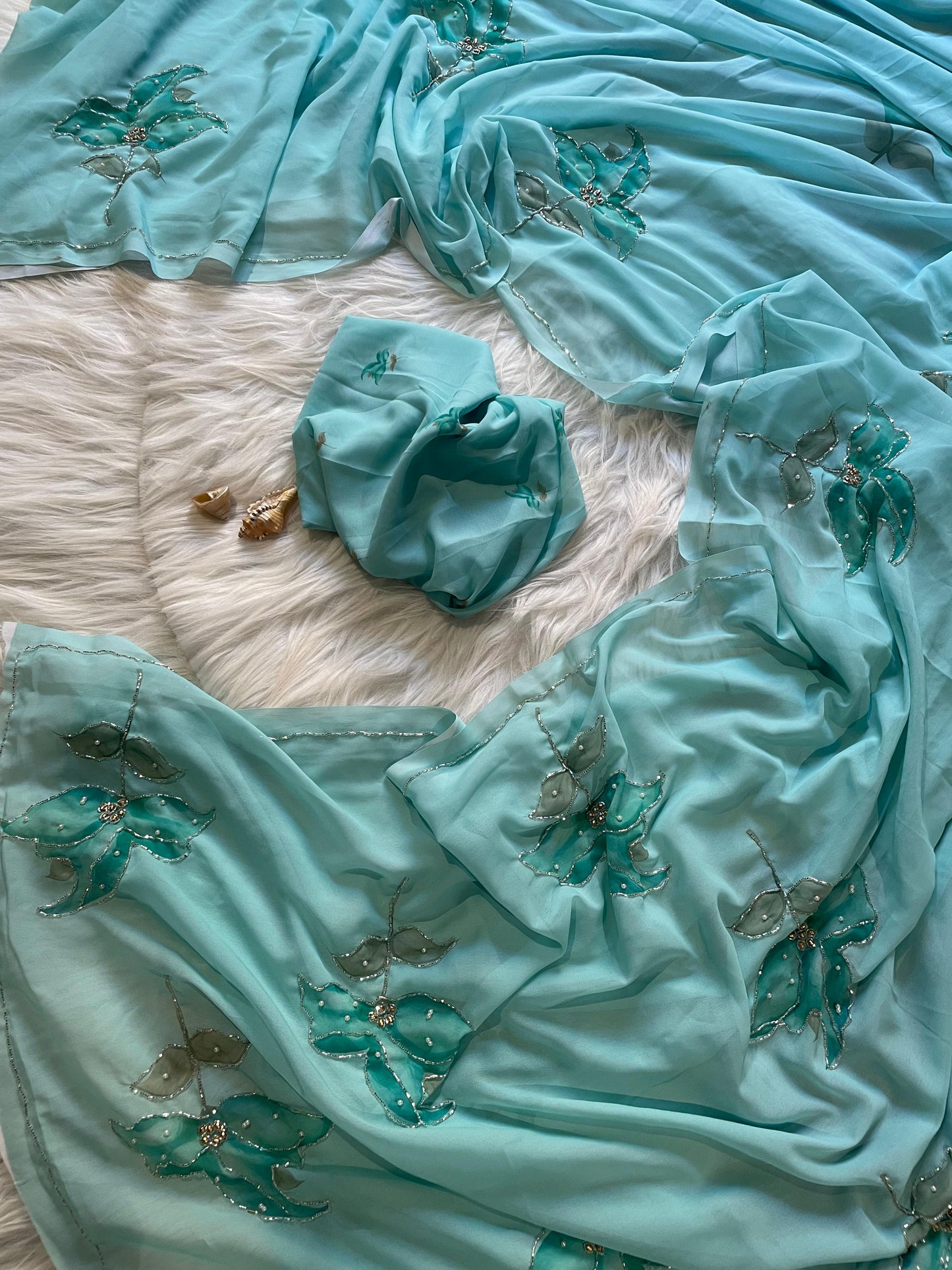 Clara Hand work Saree