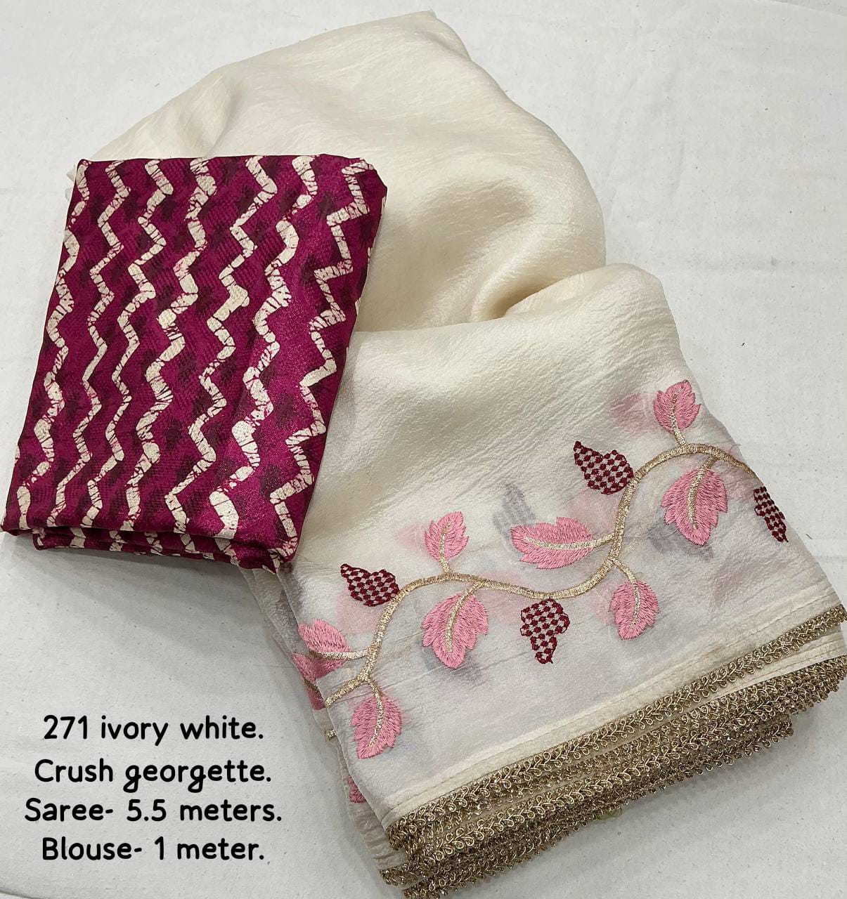 Ivory Crush Saree
