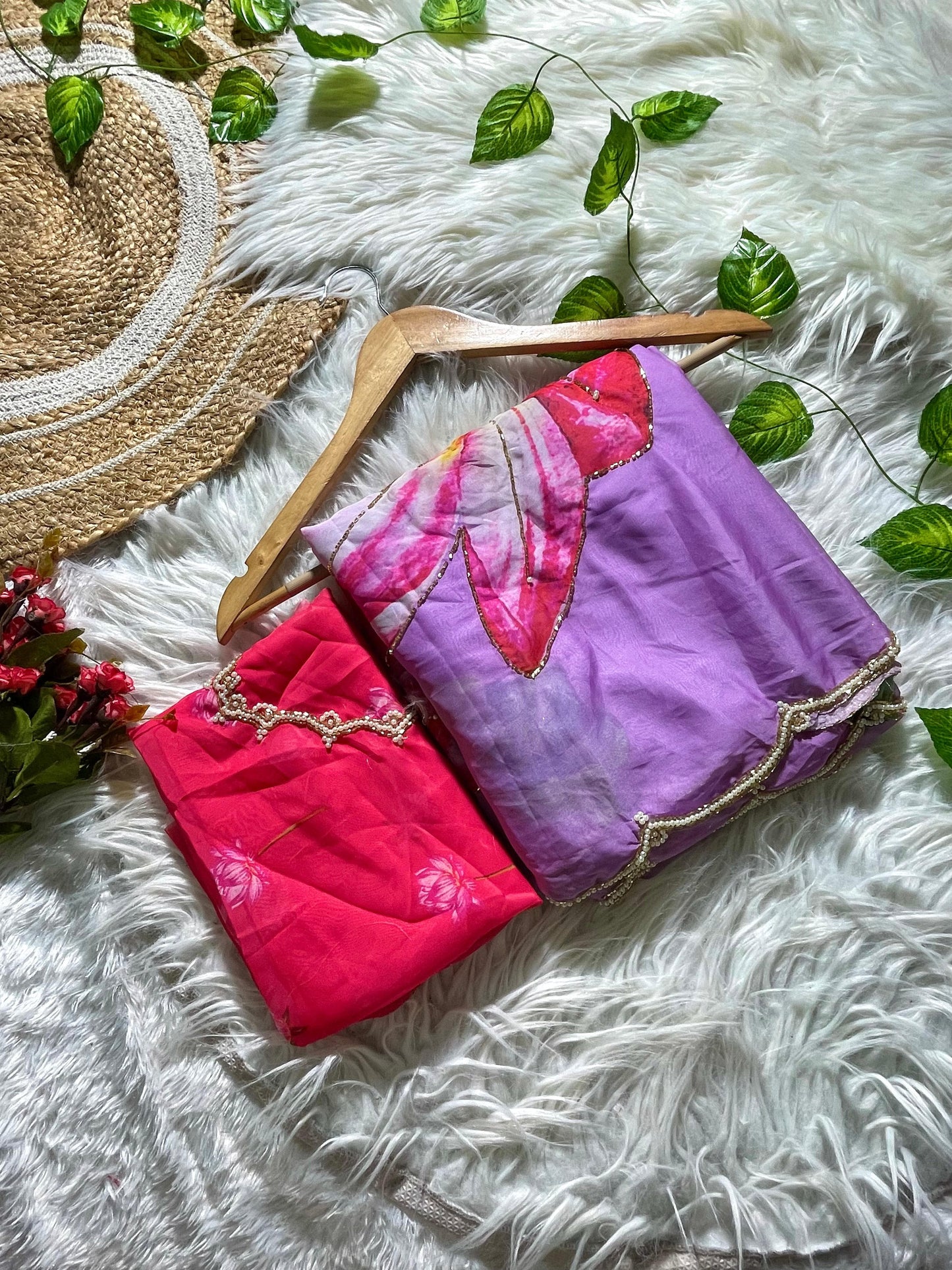 Meredith Handwork Saree(Purple)