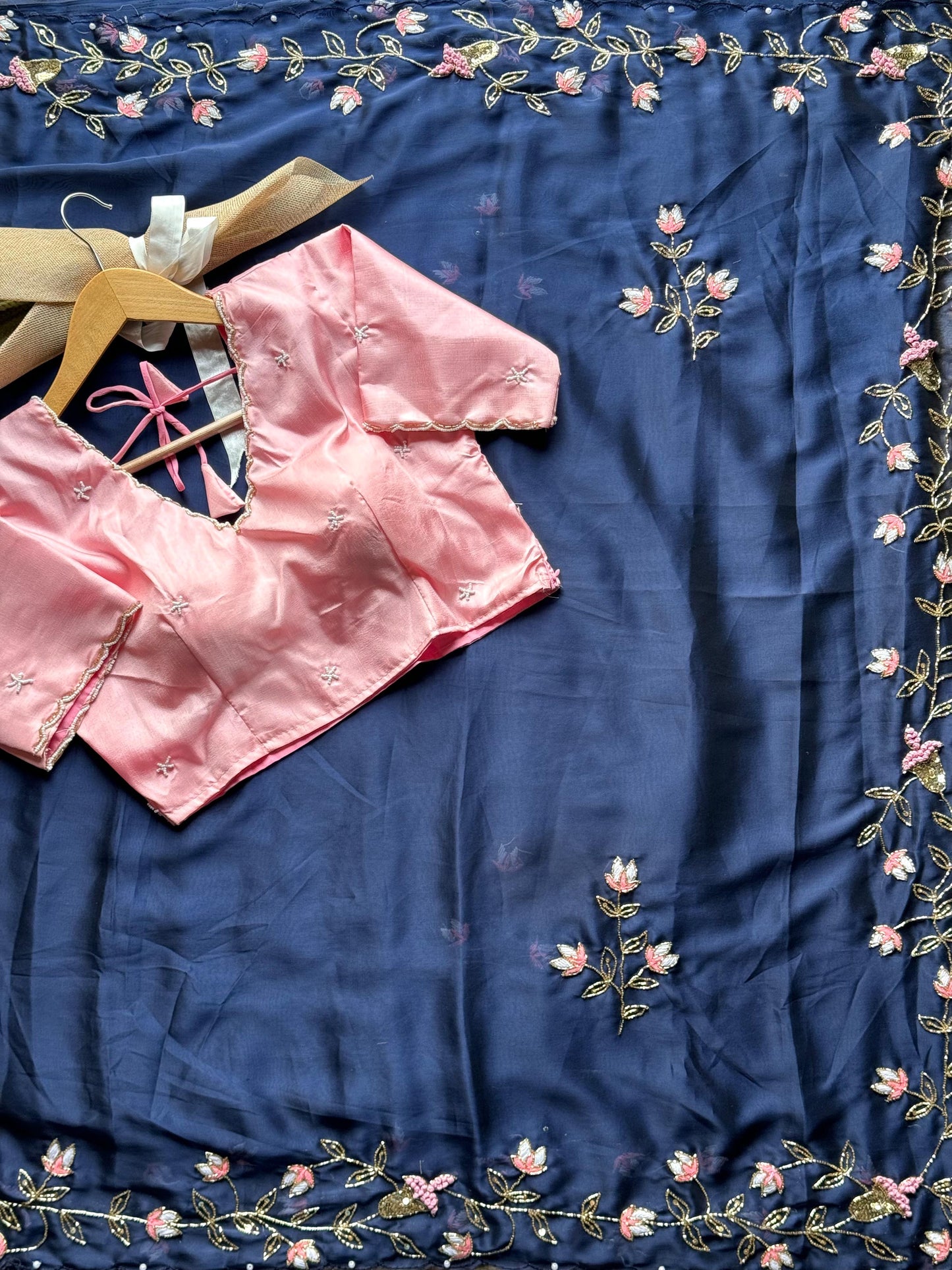 Blue Bliss Handwork Saree