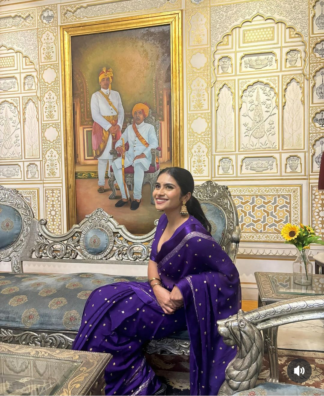 Alizee Georgette Saree(Purple)