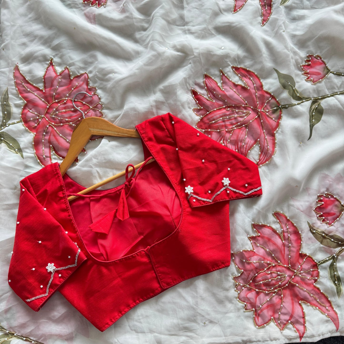 Red Blossom Saree