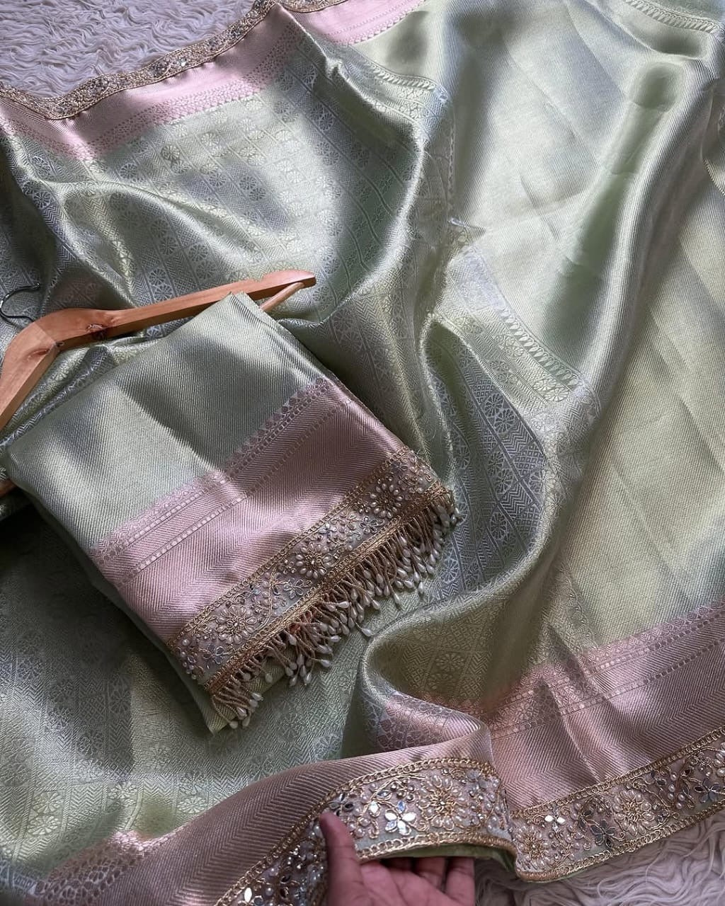 Mint Mohini Banarasi Saree