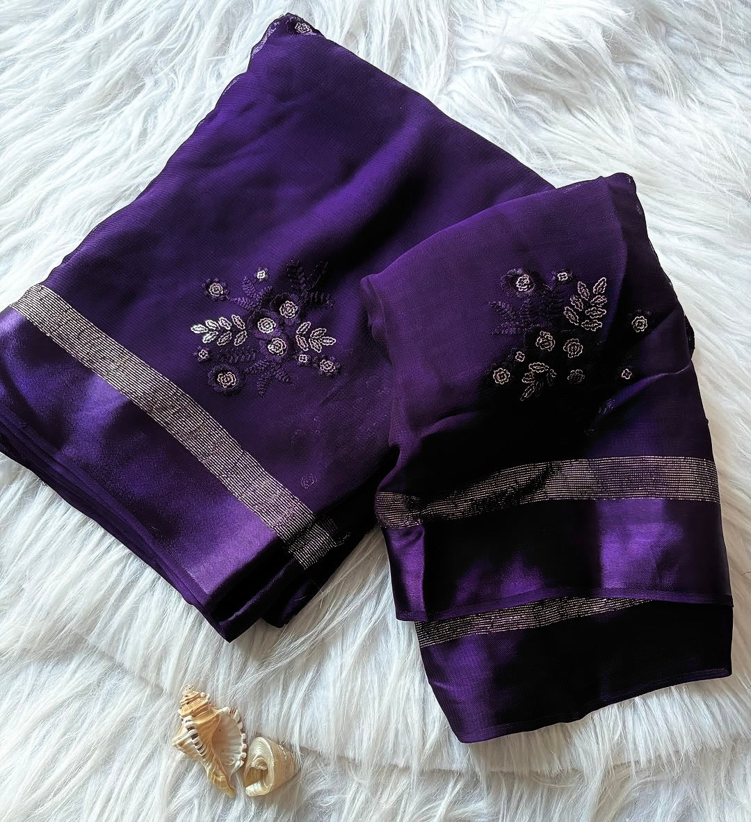 Regal Georgette Saree(Purple)