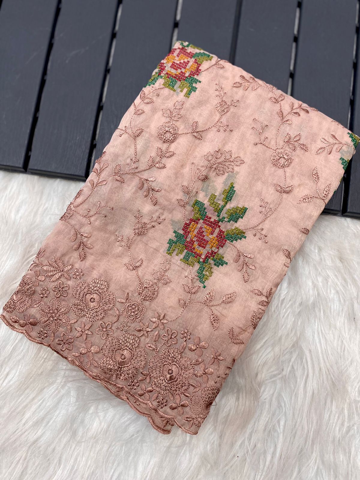 Zareen Saree-(Peach)