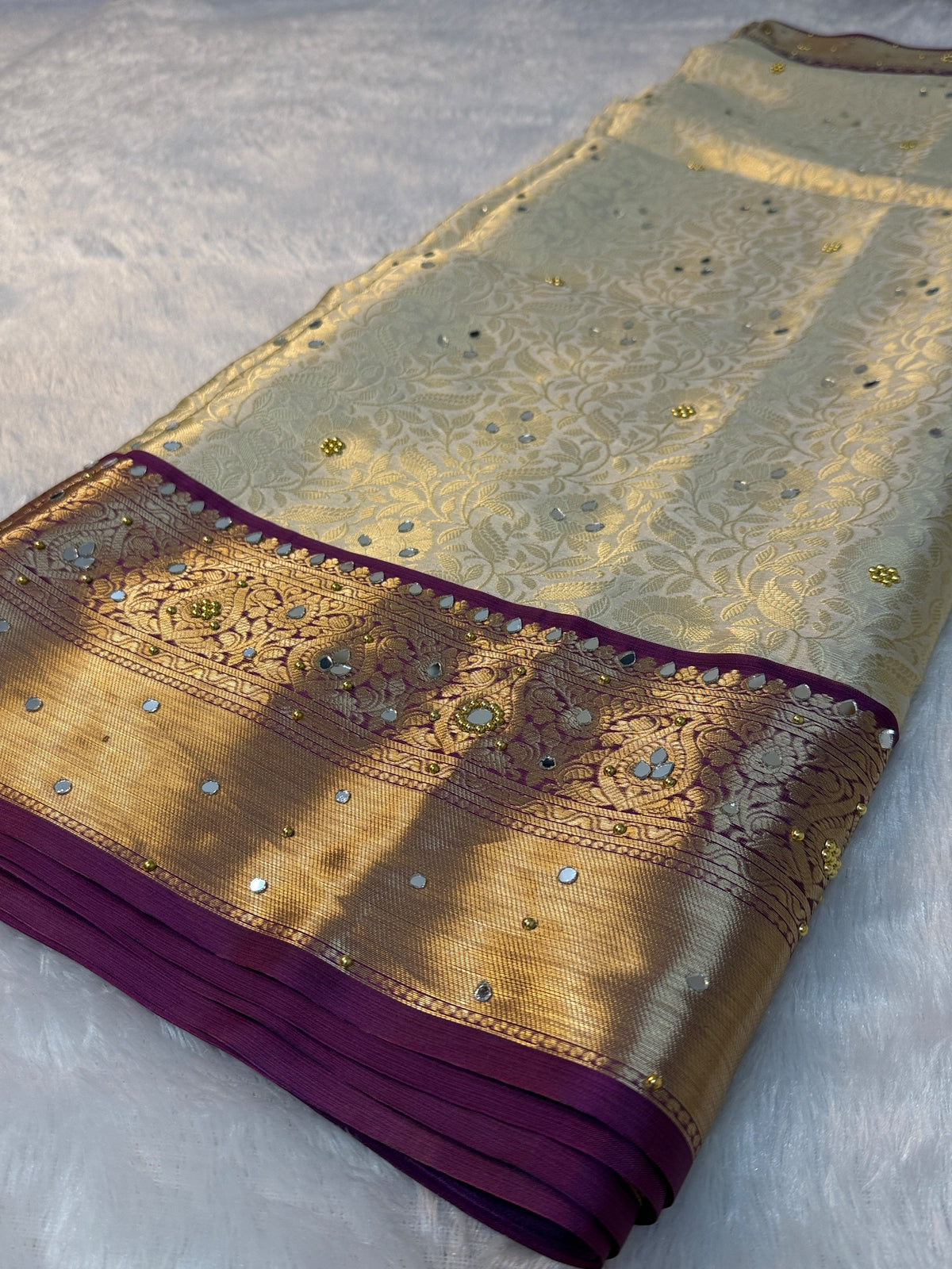 Ivory bloom Saree