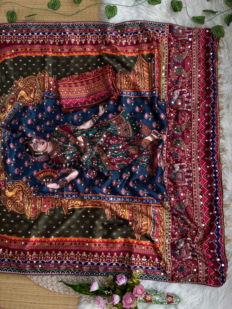 Eetha Mirror Work Saree