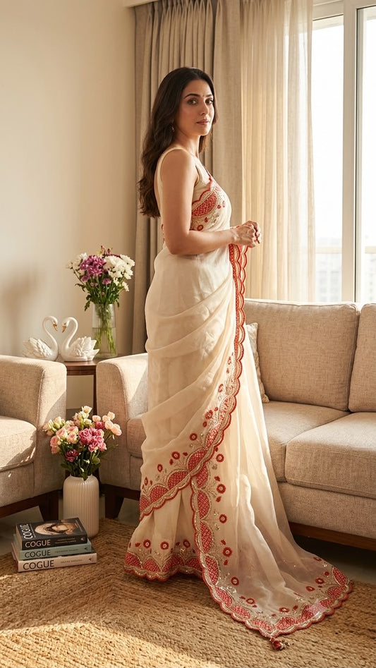 Aura Ivory Saree