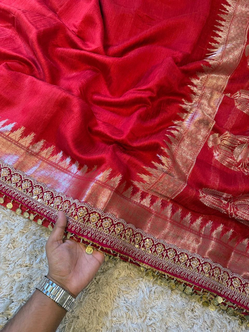 Mudra Sundari Saree(Red)