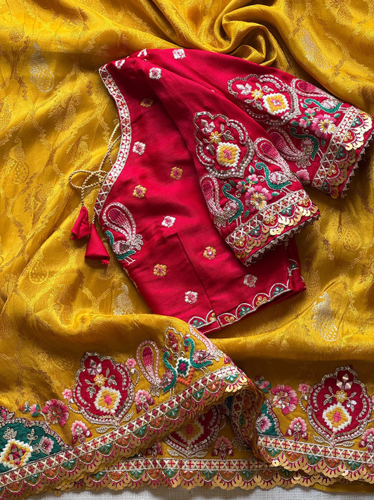 Shamaya Luxe Saree(Mustard)