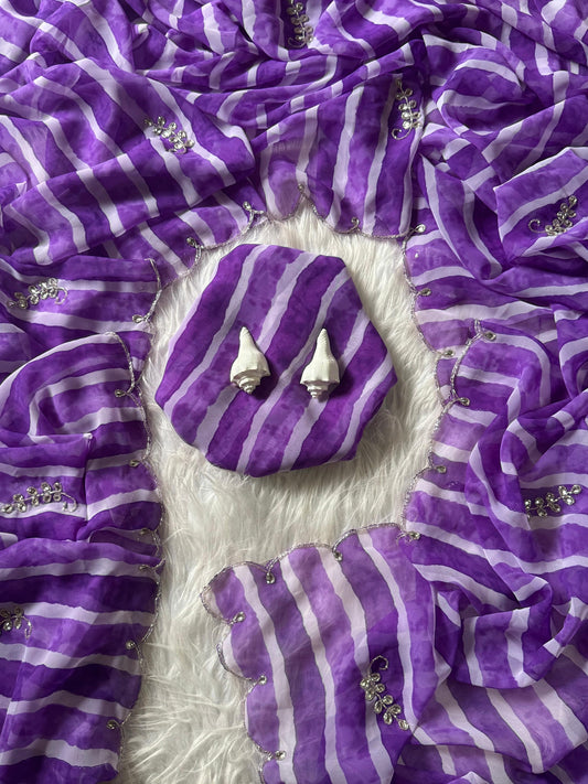 Purple Waves Saree