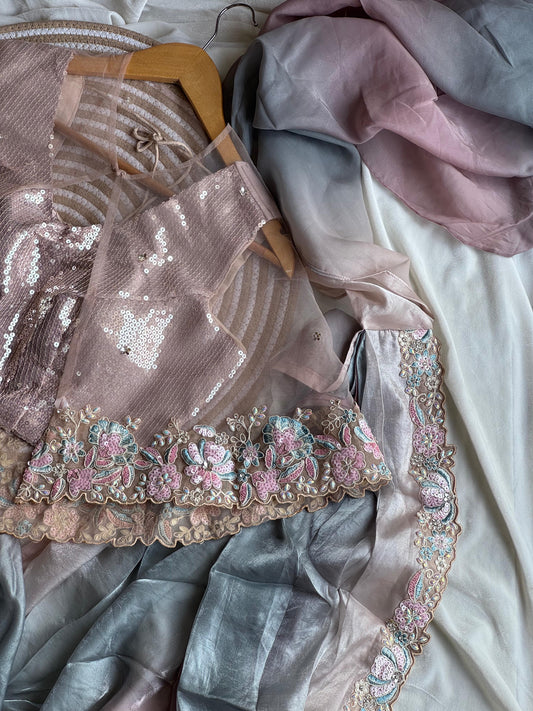 Ishq-e-Pastel Saree(Ready to wear)