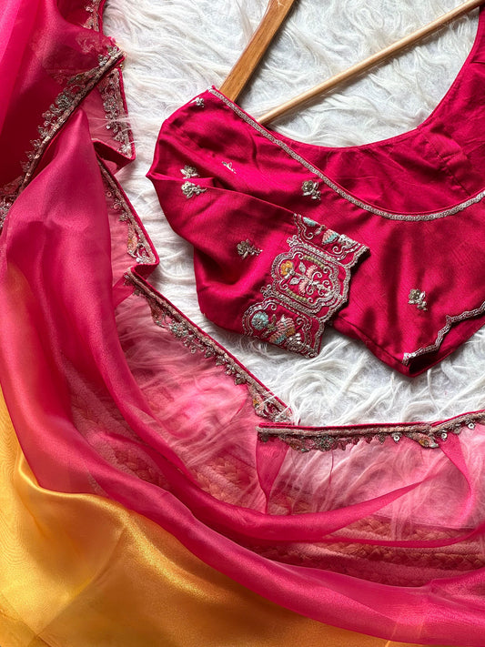 Rosy Ombré Saree
