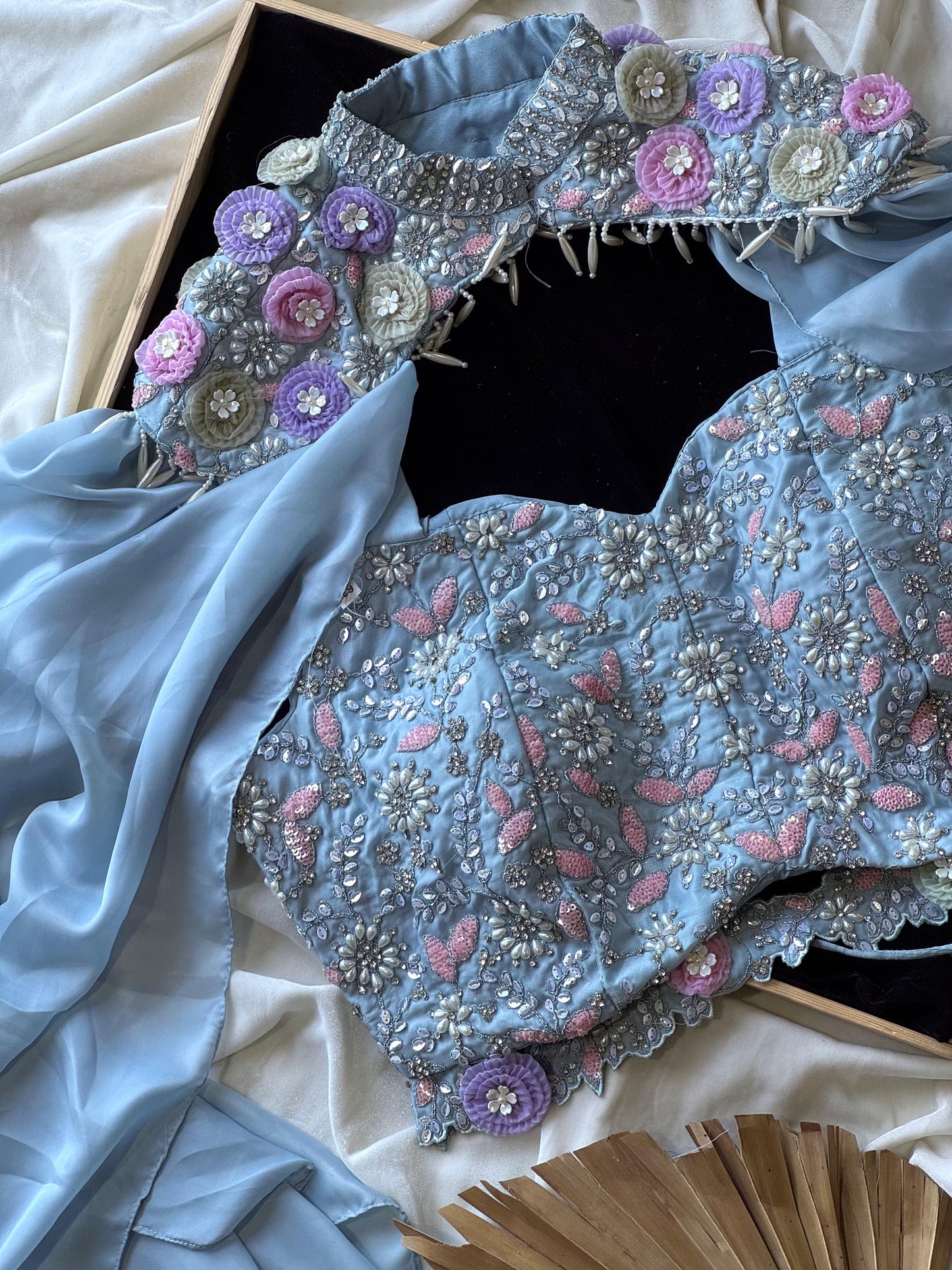 Frosted Petals Saree(Ready to wear)