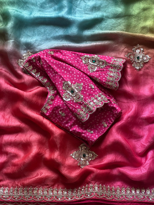 Noor-e-Gulabi Saree