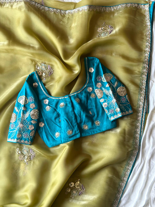 Noor e teal Saree