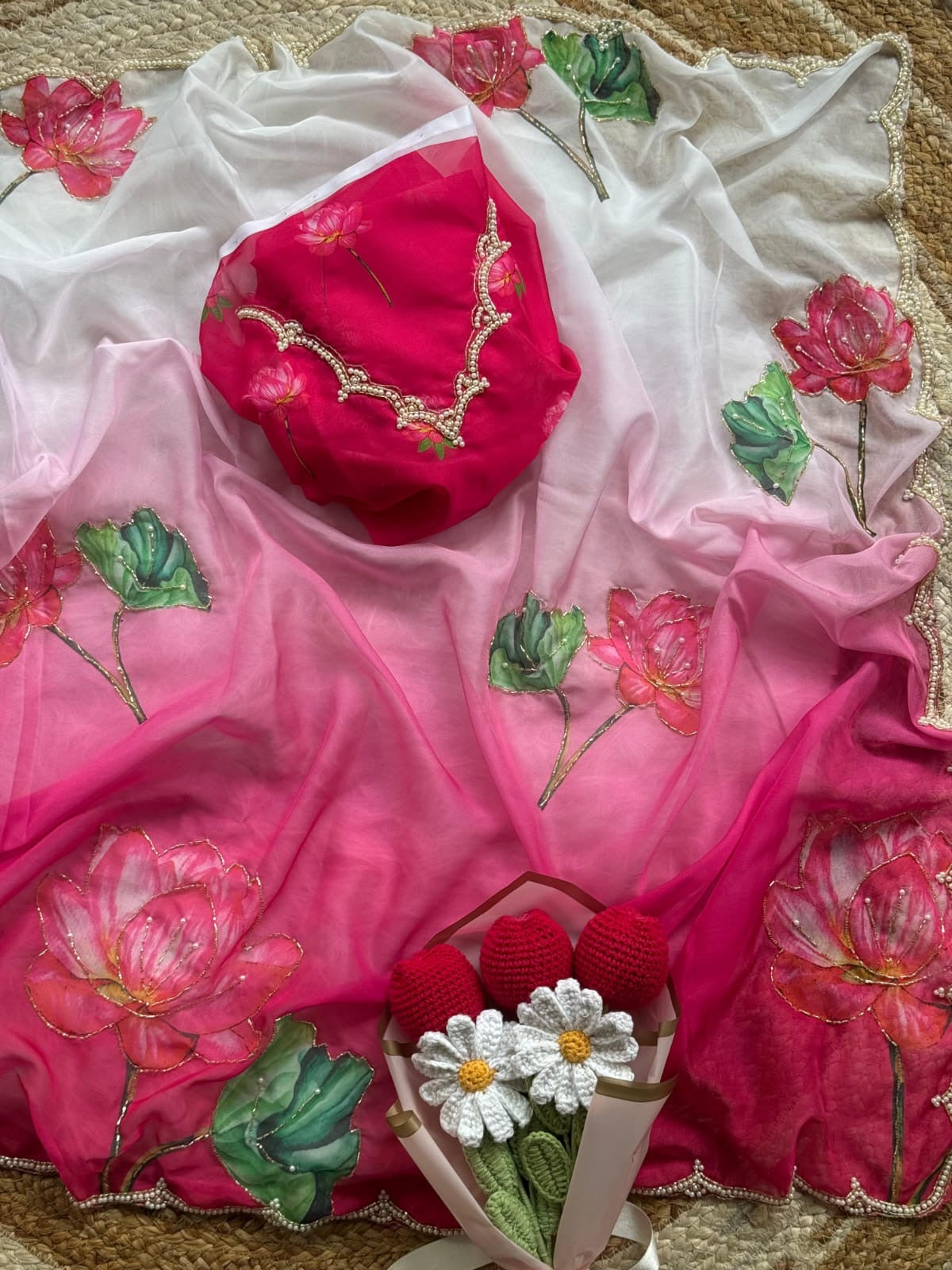 Meredith Ombre Saree(Pink)