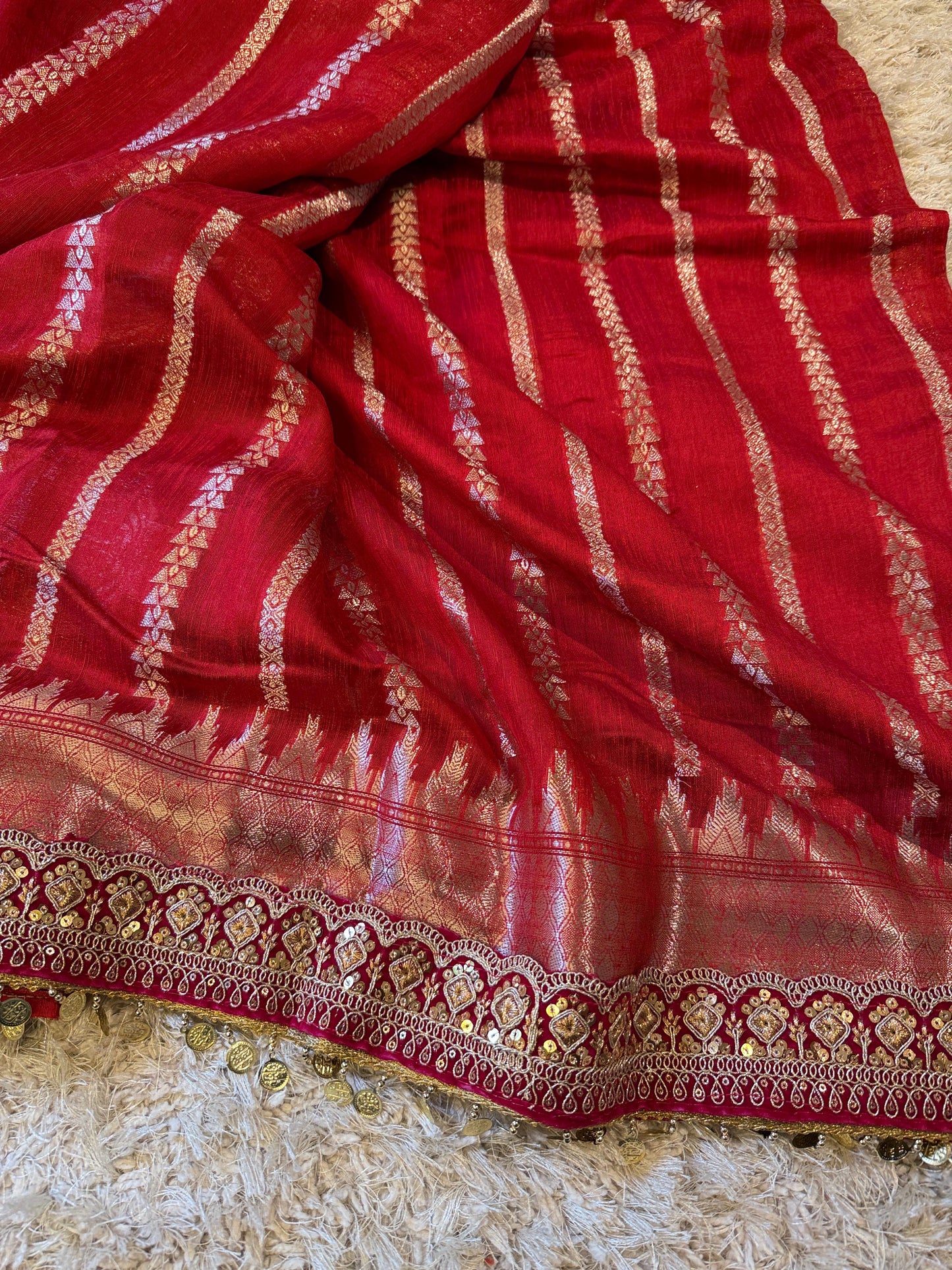 Mudra Sundari Saree(Red)