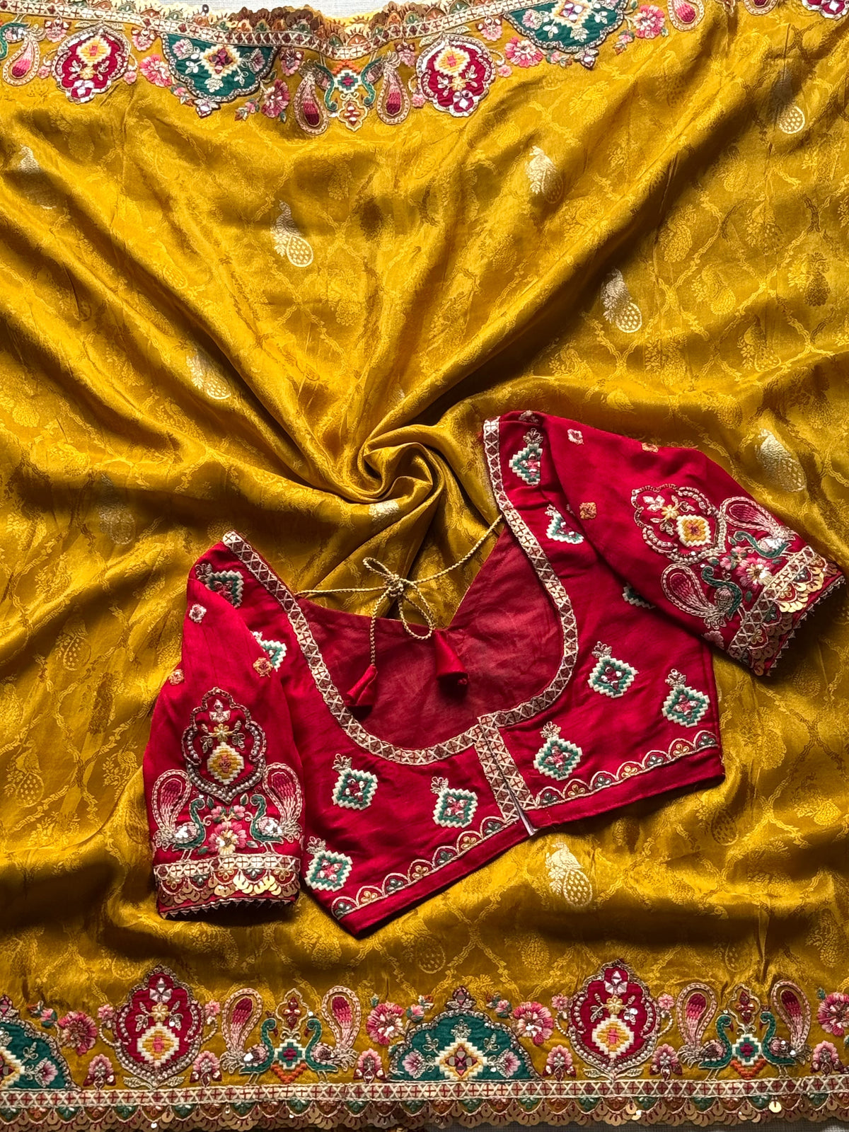 Shamaya Luxe Saree(Mustard)