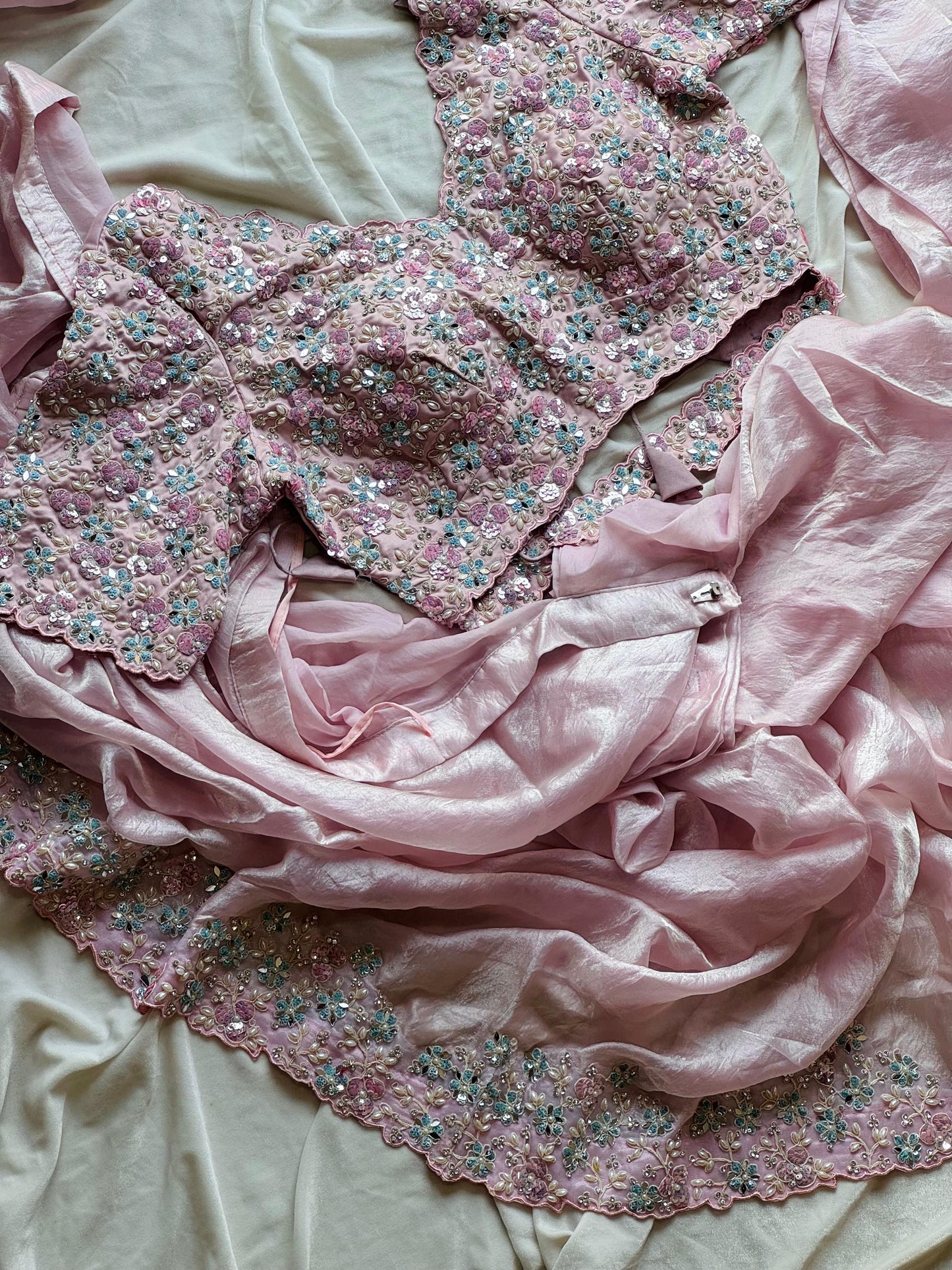 Sakura Shimmer Saree(Ready to wear)