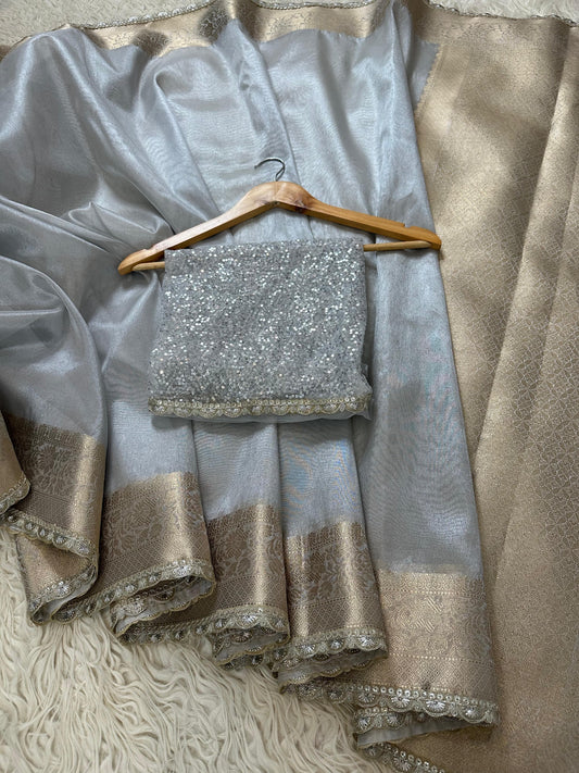Silver Glow Saree
