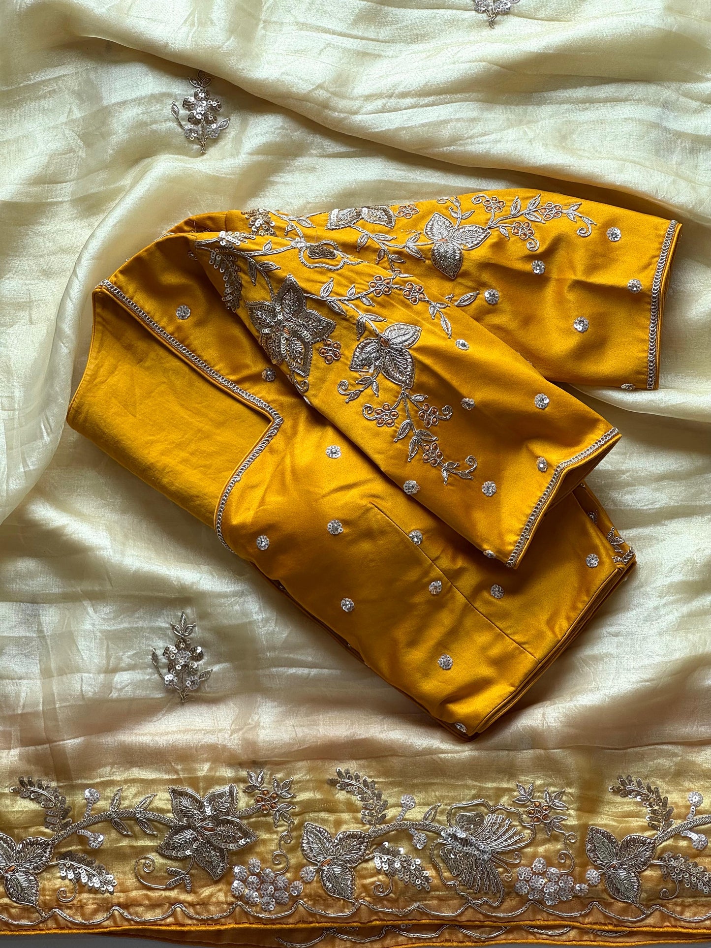 Golden Bloom Saree