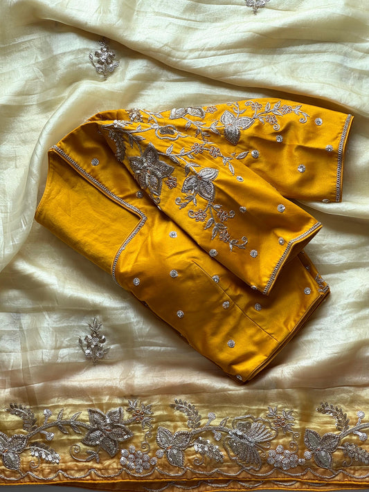 Golden Bloom Saree