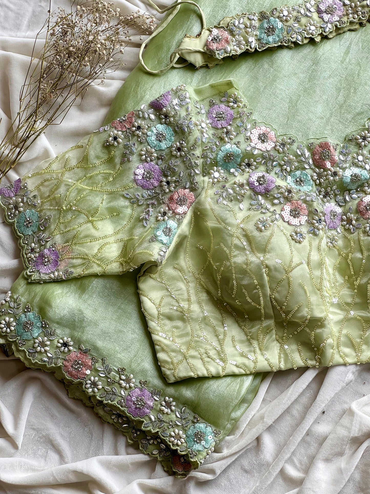 Moonlit Garden Saree(Readytowear)