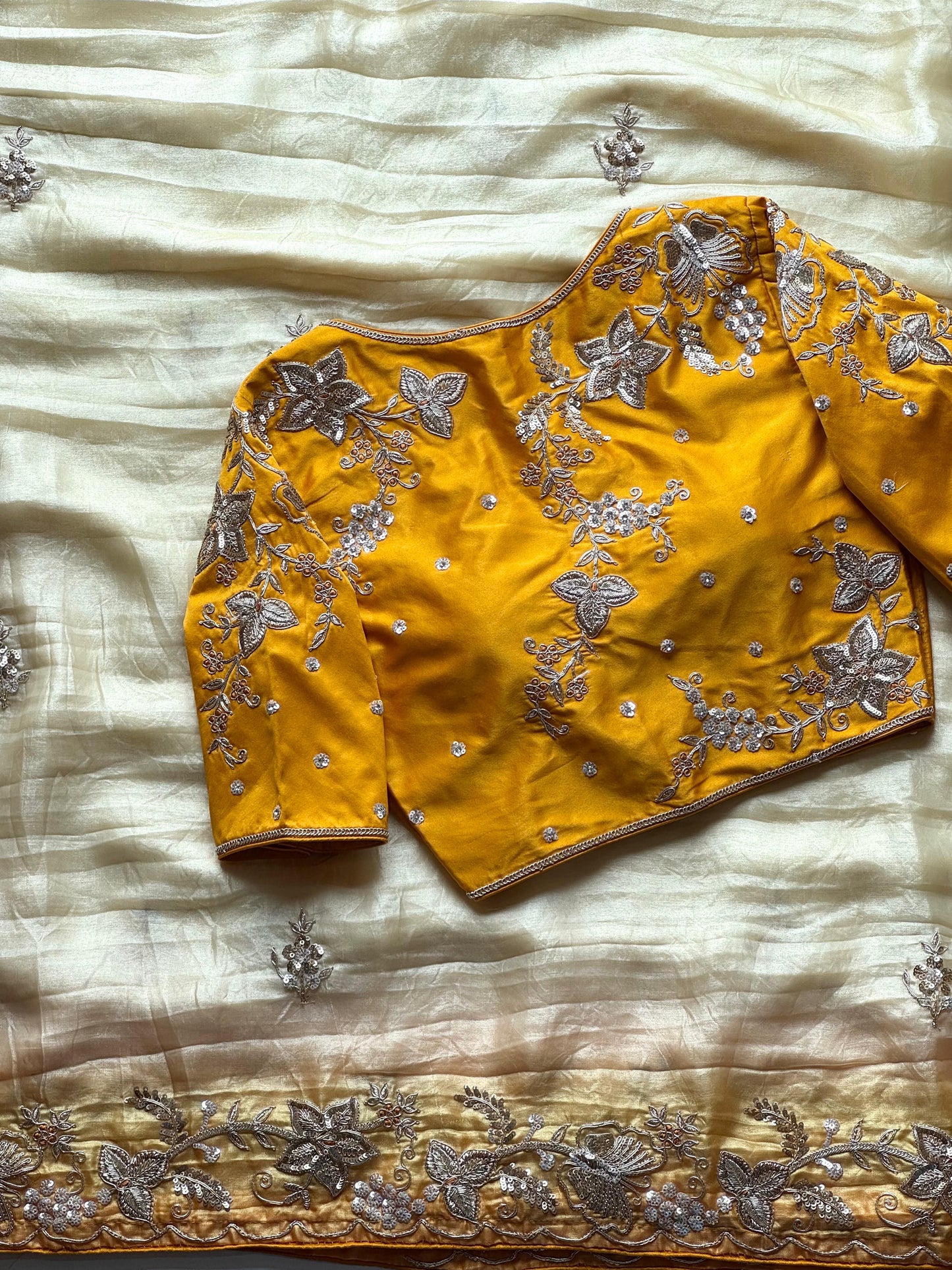 Golden Bloom Saree