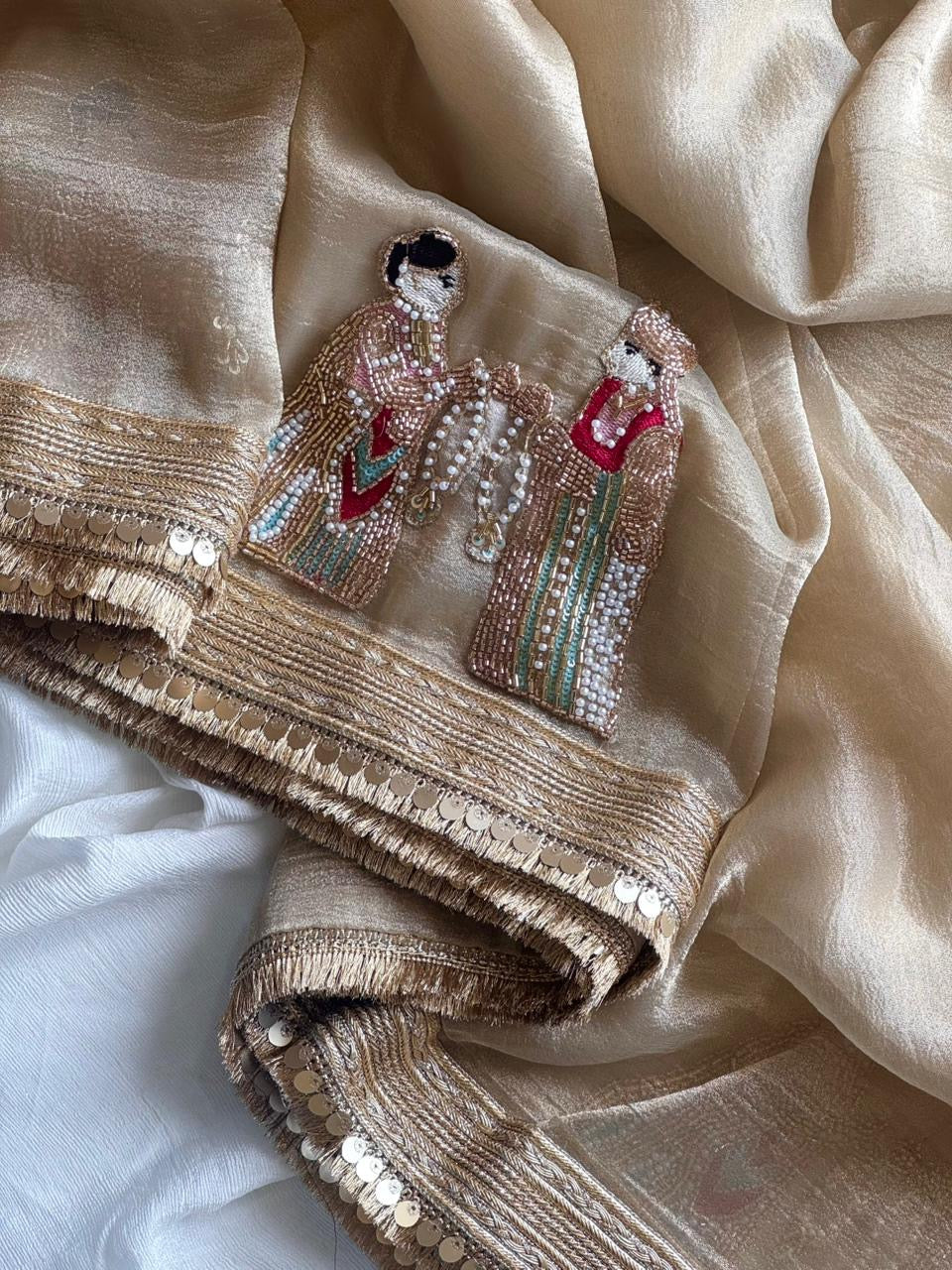 Rajwada Noor Saree(Beige Gold)