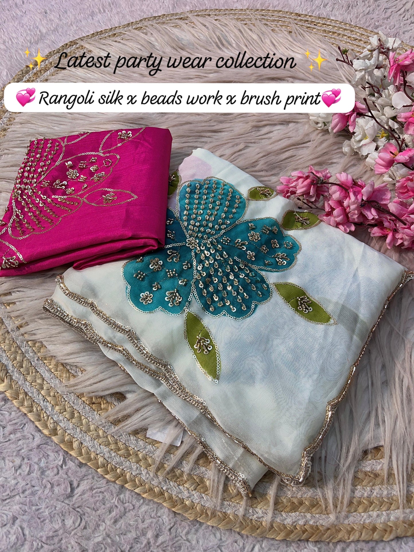 Fuchsia Flora Saree