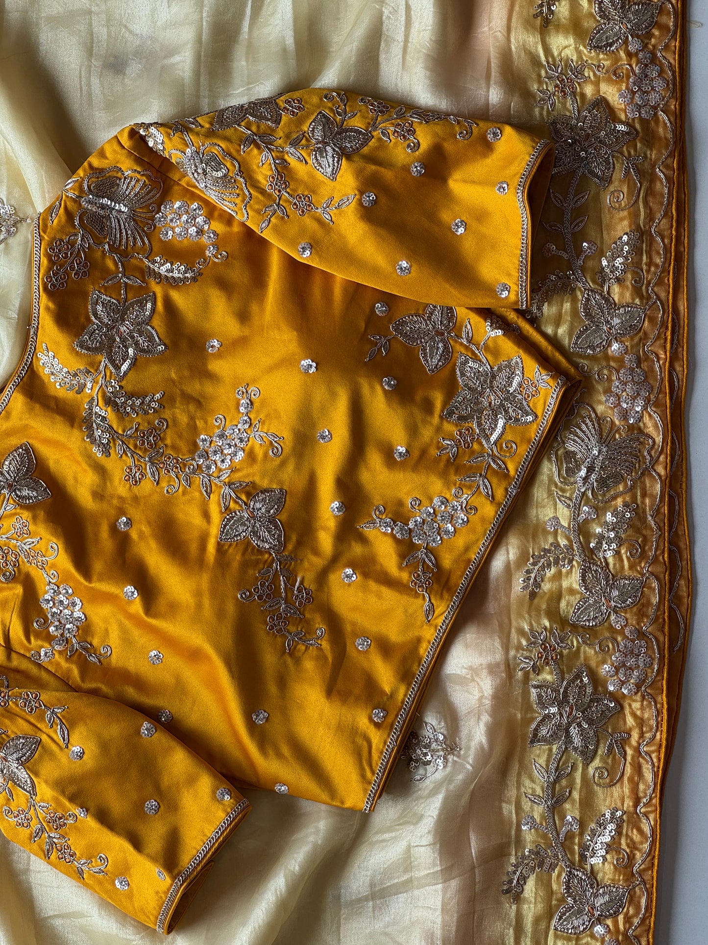Golden Bloom Saree