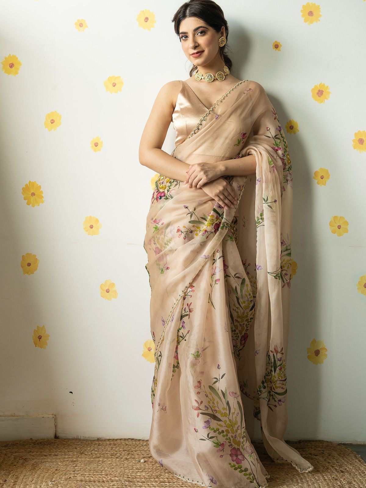 Soft Gardenia Saree(Beige)